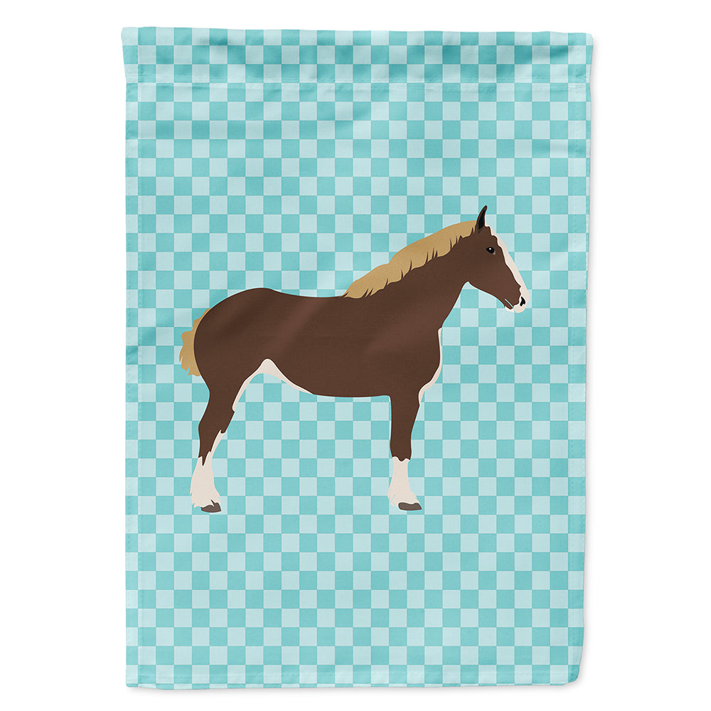 Percheron Horse Blue Check Flag Canvas House Size BB8080CHF  the-store.com.