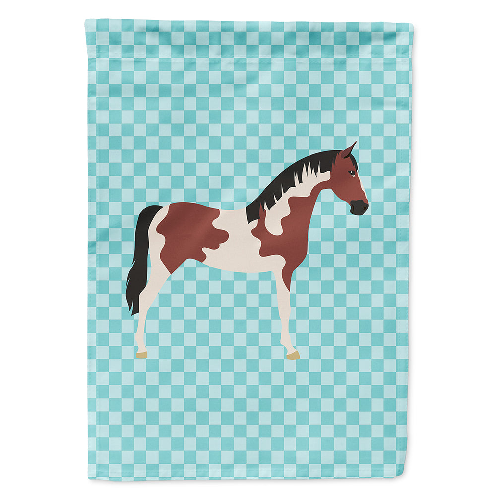 Pinto Horse Blue Check Flag Canvas House Size BB8081CHF  the-store.com.