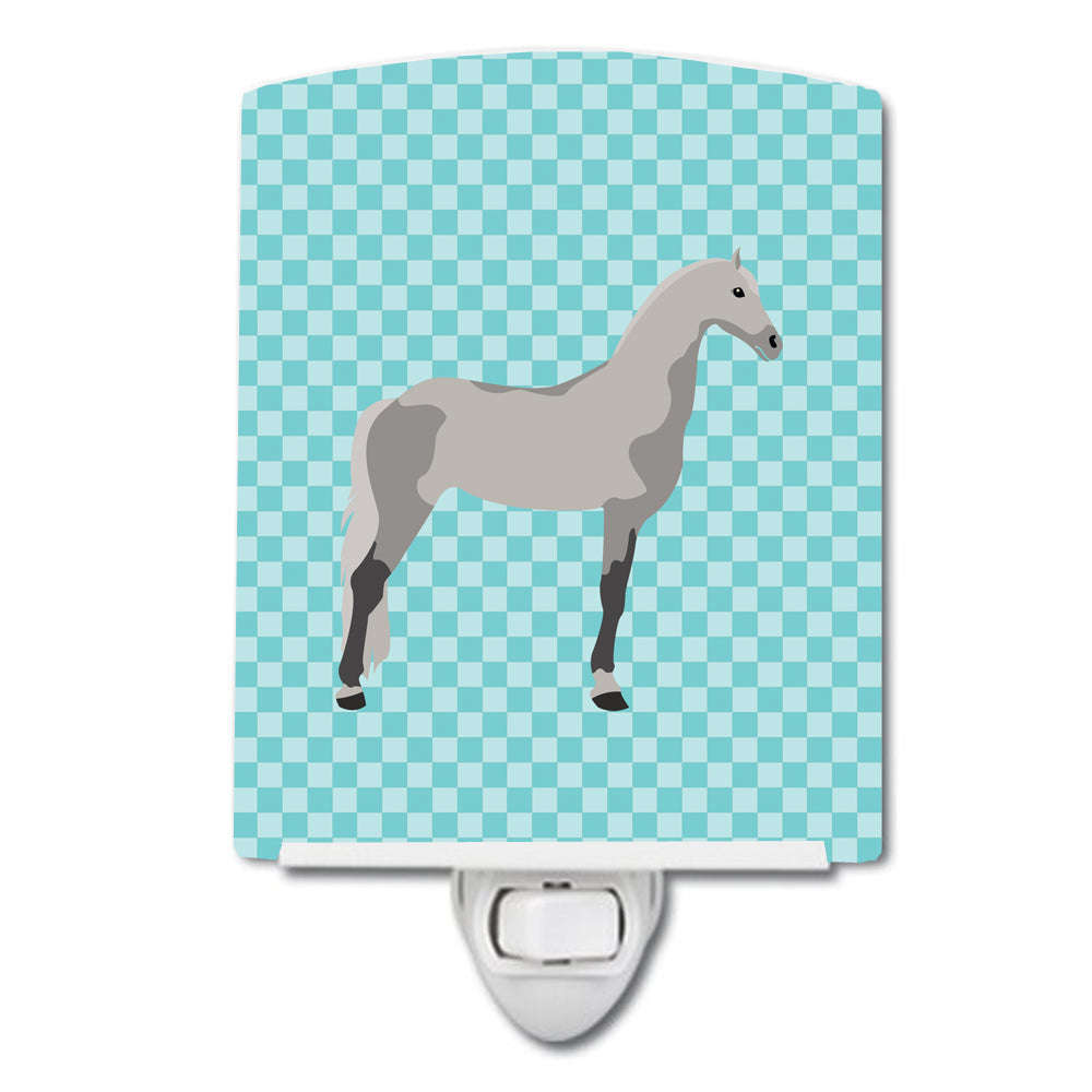 Orlov Trotter Horse Blue Check Ceramic Night Light BB8082CNL - the-store.com