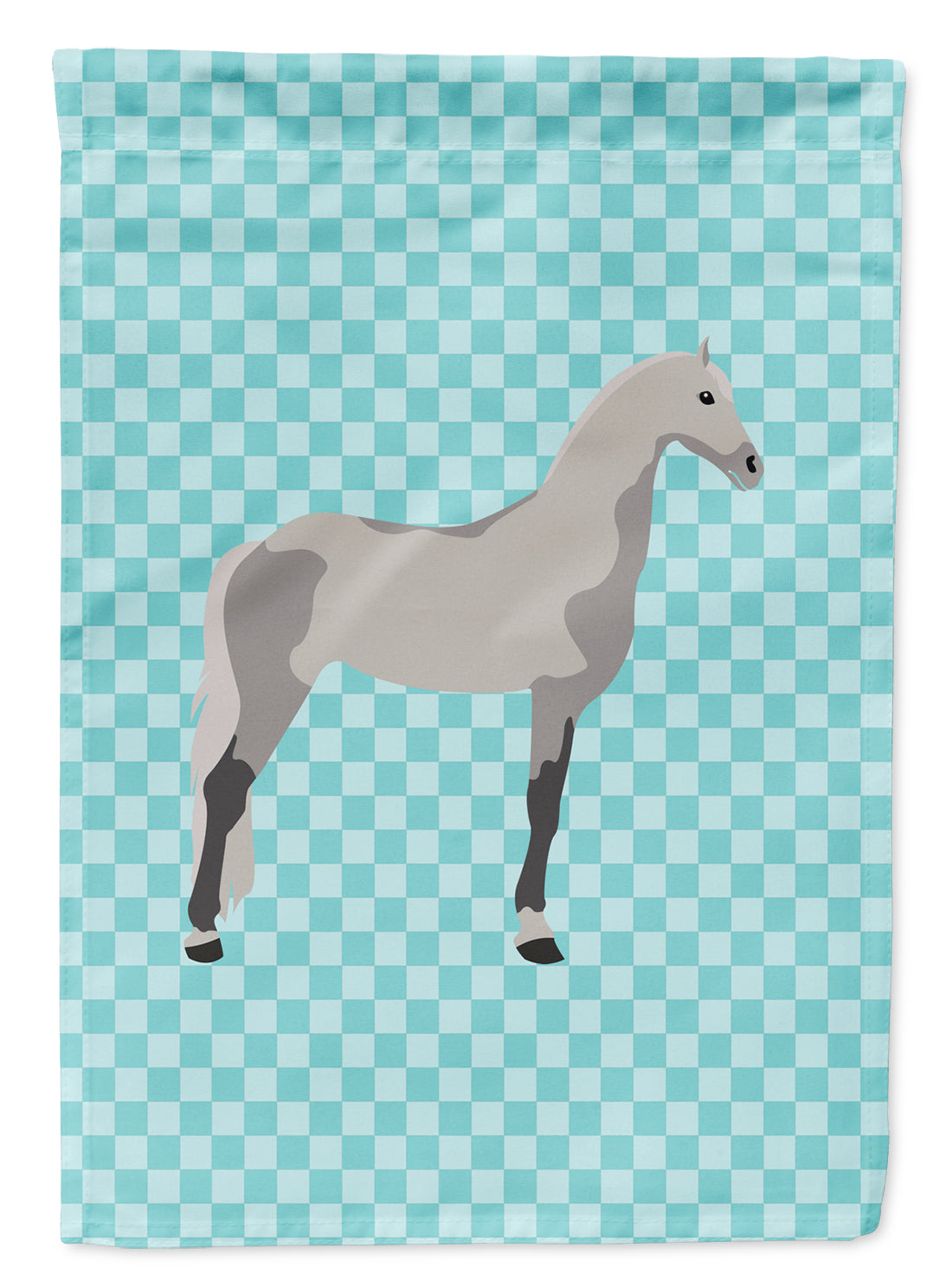 Orlov Trotter Horse Blue Check Flag Garden Size  the-store.com.