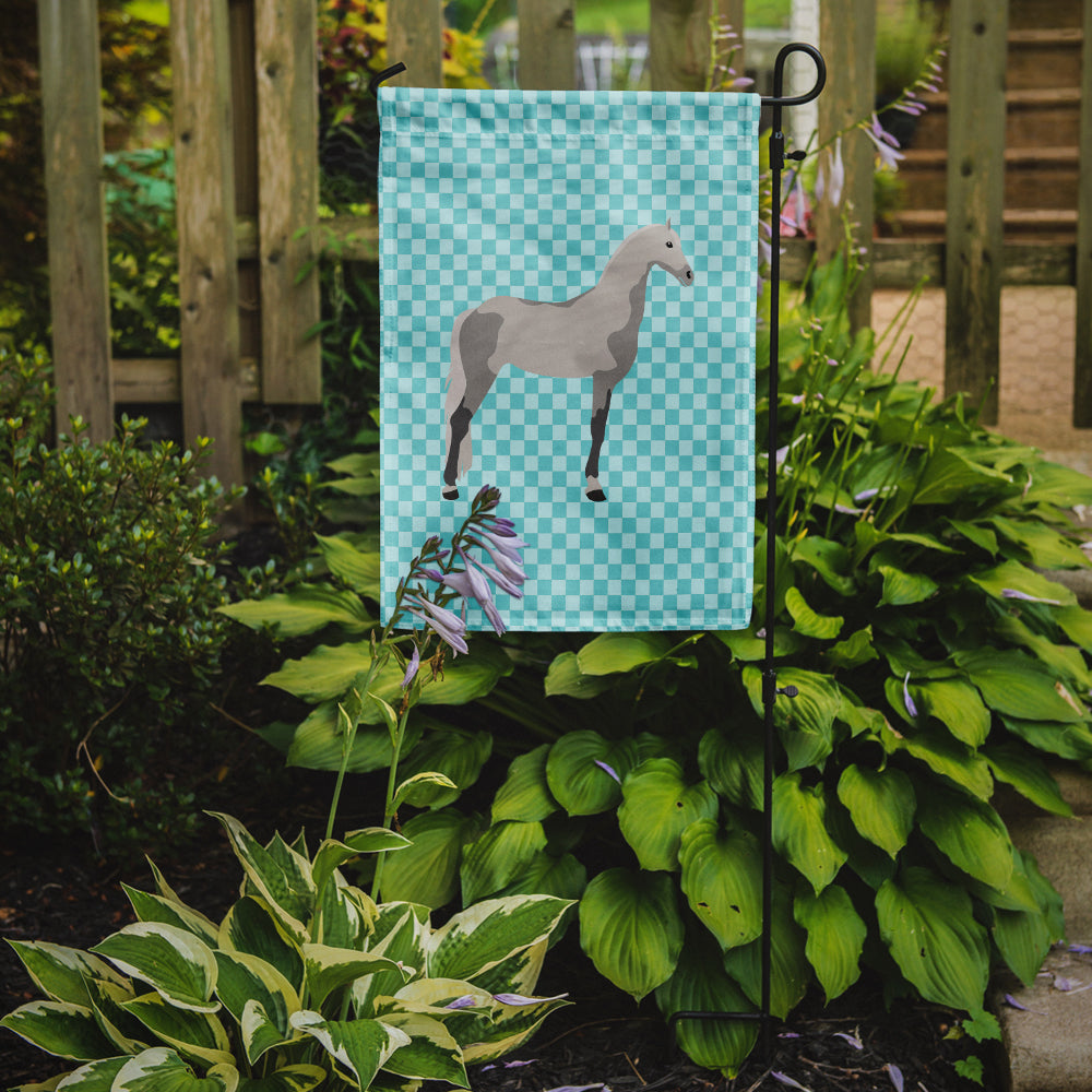 Orlov Trotter Horse Blue Check Flag Garden Size  the-store.com.