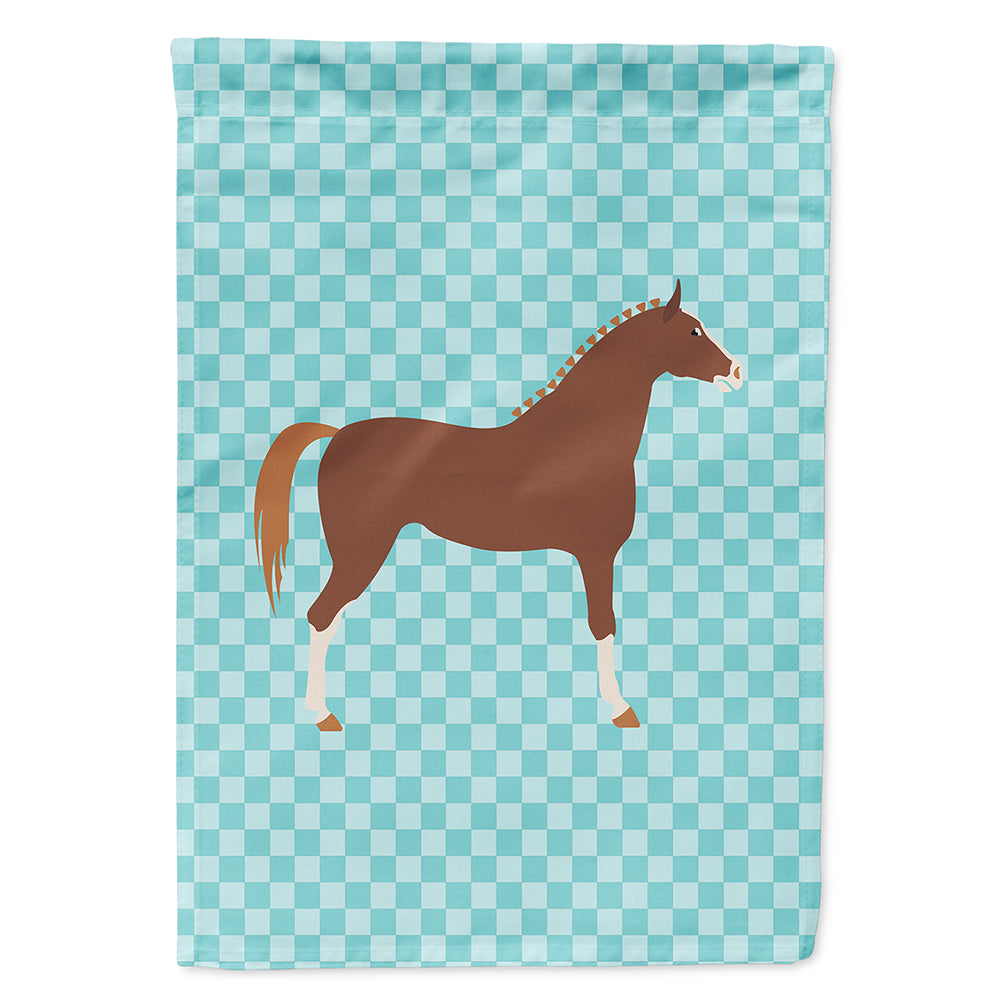 Hannoverian Horse Blue Check Flag Canvas House Size BB8083CHF  the-store.com.