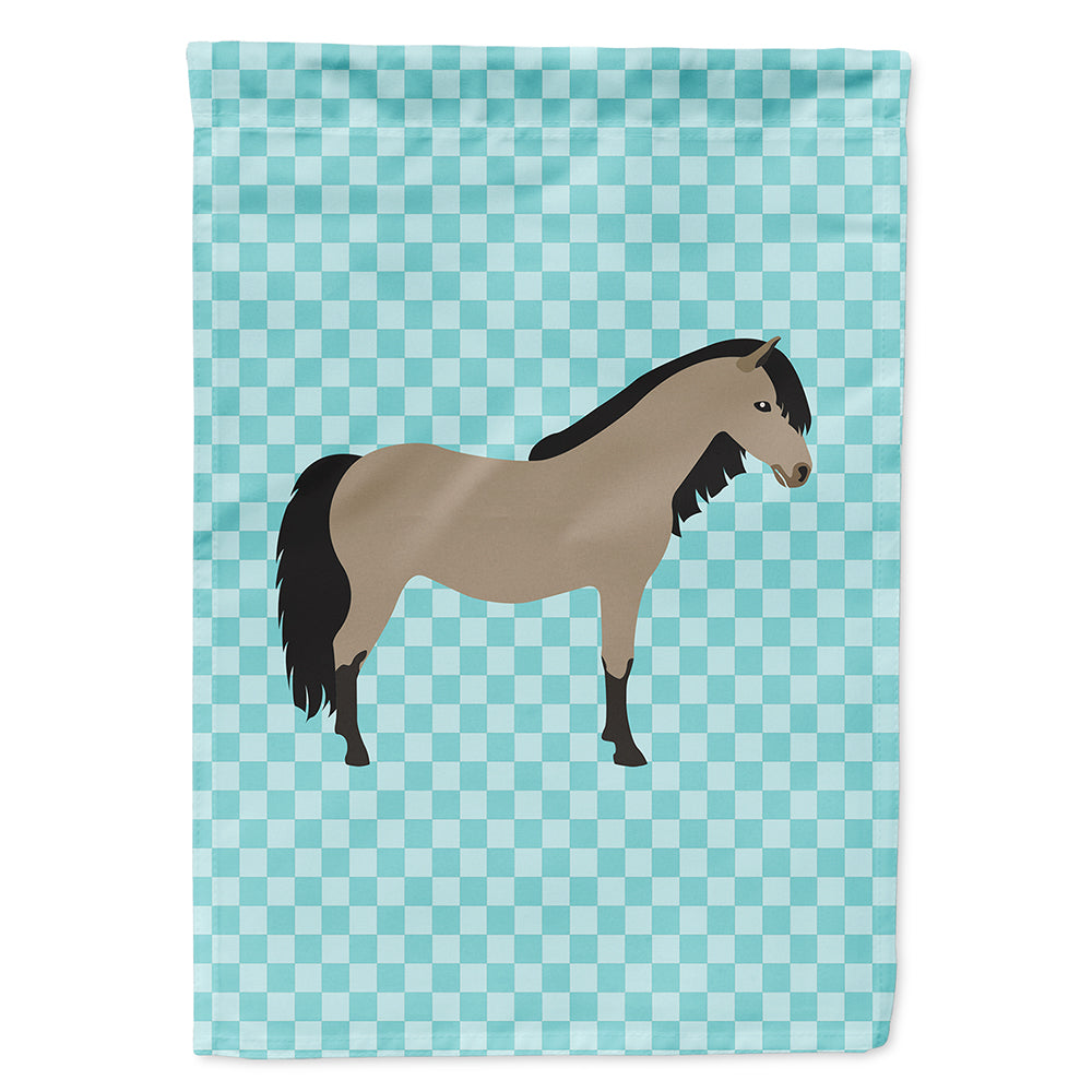 Welsh Pony Horse Blue Check Flag Canvas House Size BB8084CHF  the-store.com.