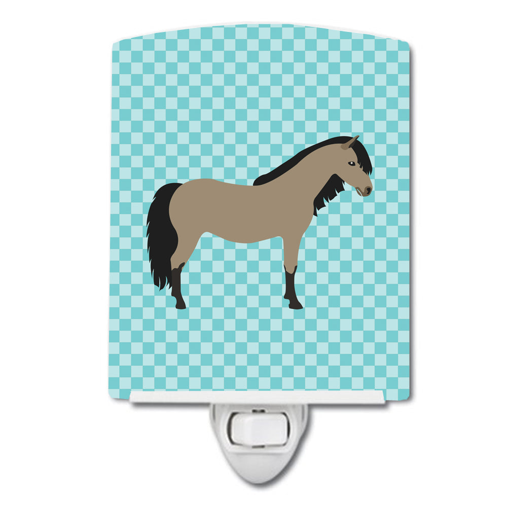 Welsh Pony Horse Blue Check Ceramic Night Light BB8084CNL - the-store.com