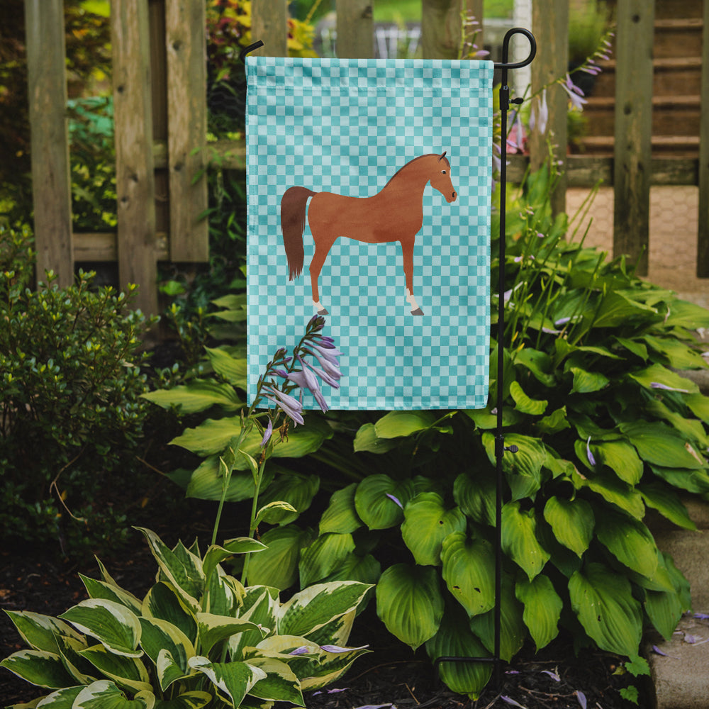 Arabian Horse Blue Check Flag Garden Size  the-store.com.