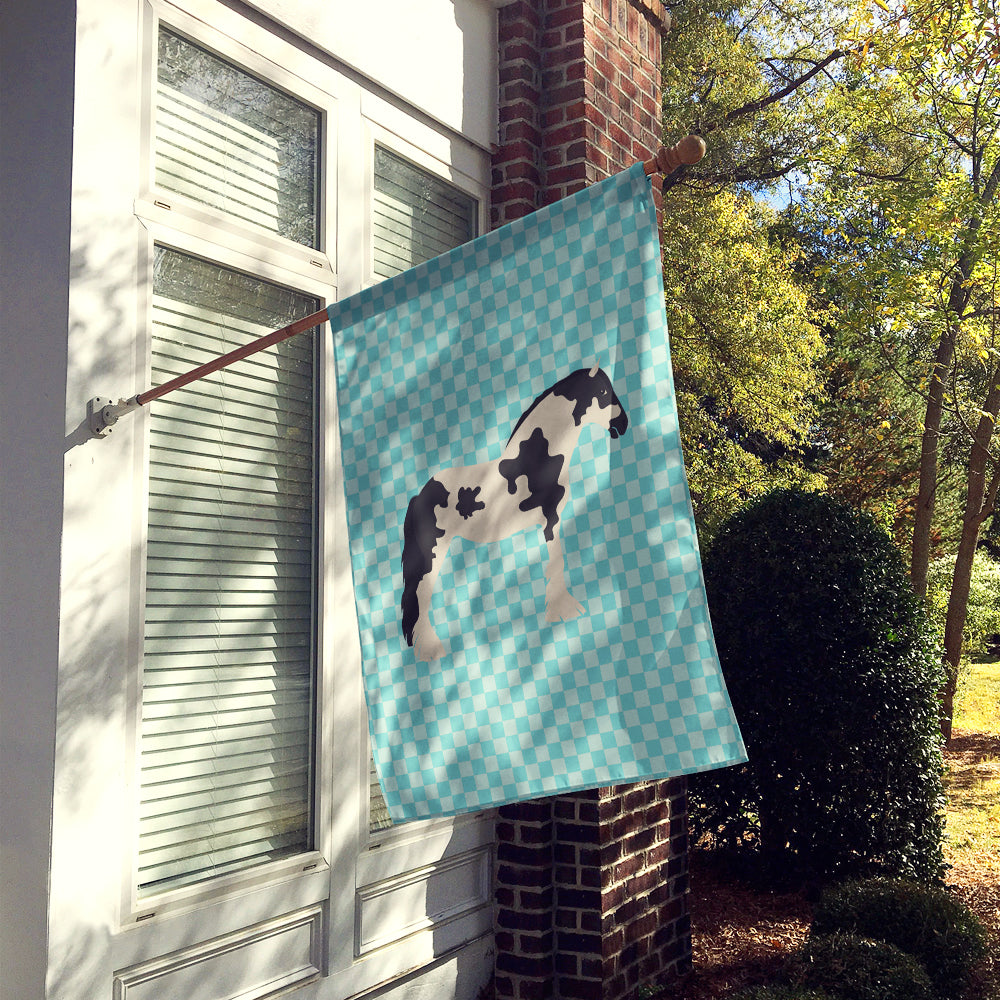 Cyldesdale Horse Blue Check Flag Canvas House Size BB8086CHF  the-store.com.