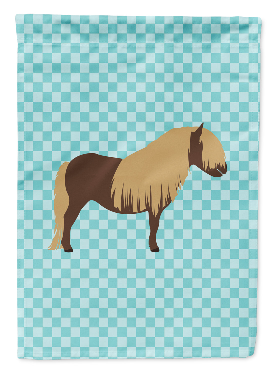 Shetland Pony Horse Blue Check Flag Canvas House Size BB8088CHF  the-store.com.