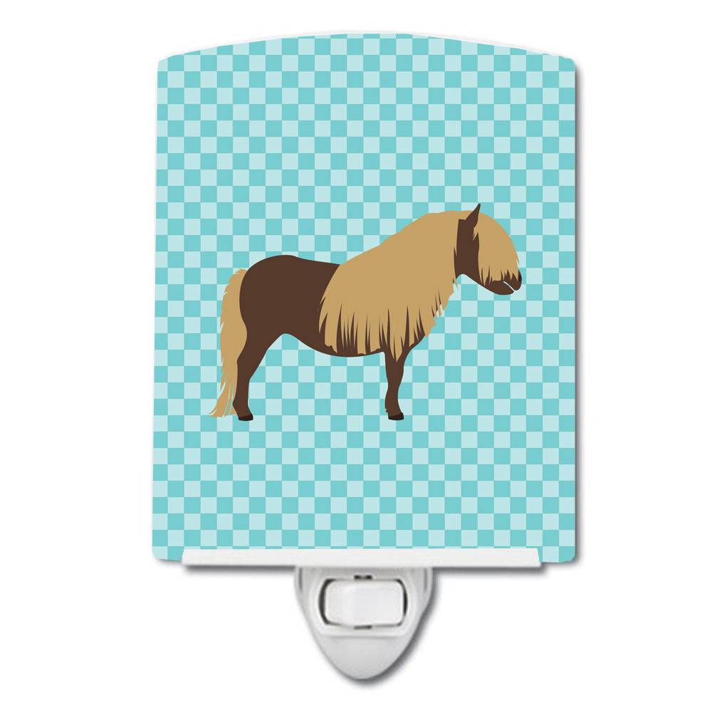 Shetland Pony Horse Blue Check Ceramic Night Light BB8088CNL - the-store.com