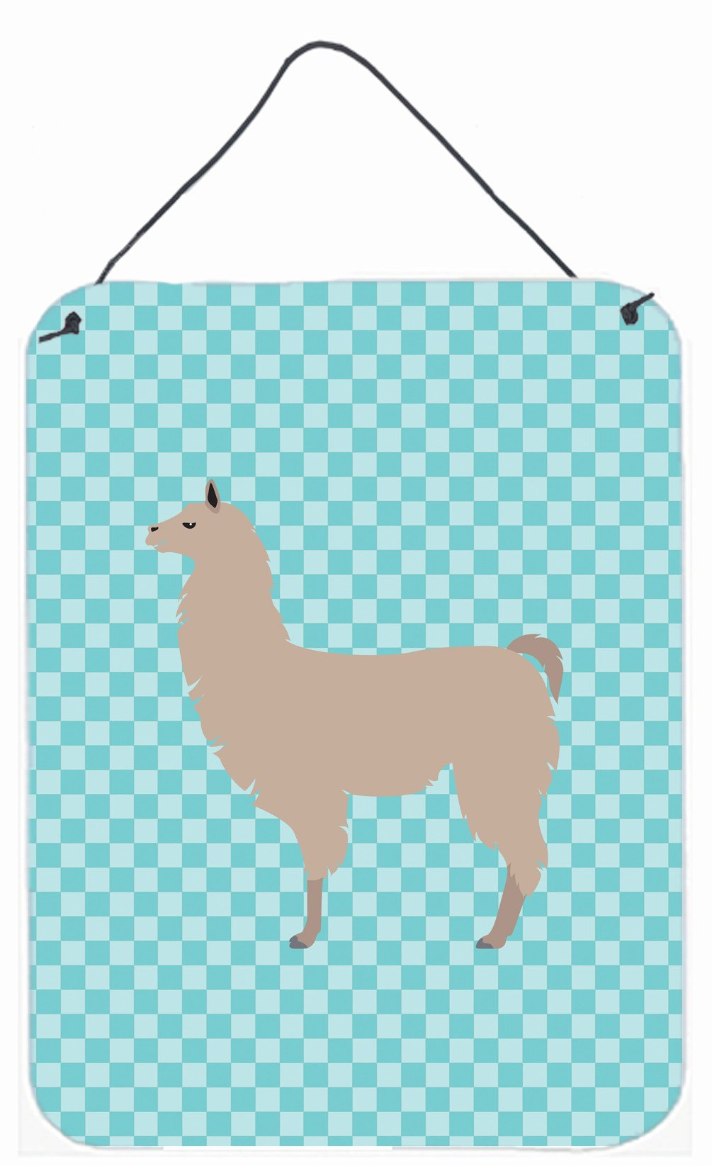 Llama Blue Check Wall or Door Hanging Prints BB8090DS1216 by Caroline&#39;s Treasures