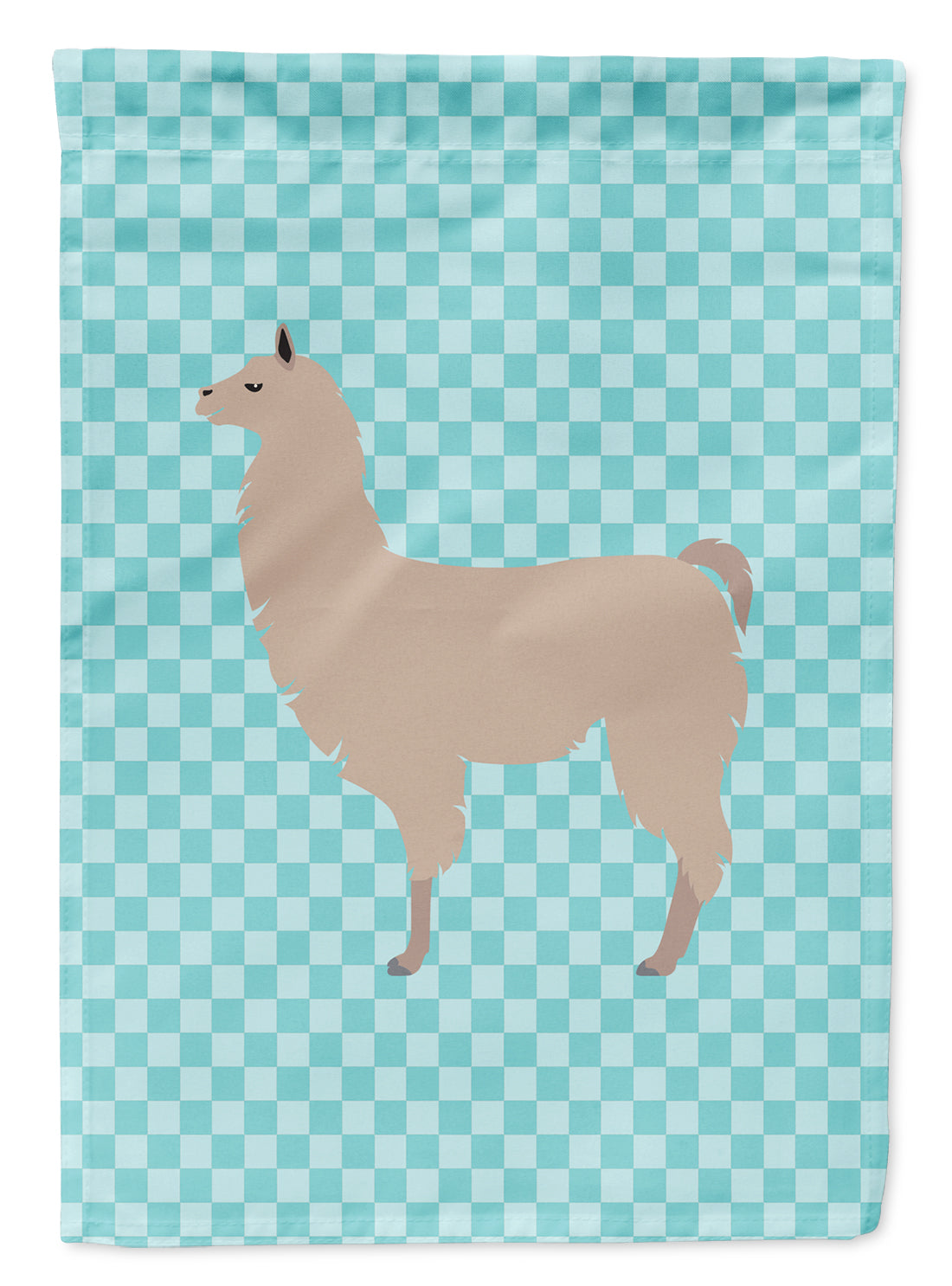 Llama Blue Check Flag Garden Size  the-store.com.