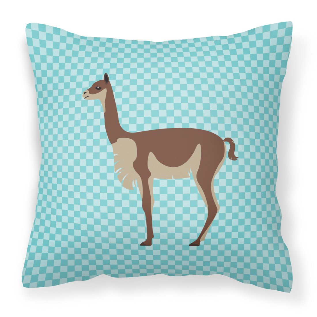 Vicugna or Vicuna Blue Check Fabric Decorative Pillow BB8091PW1818 by Caroline's Treasures