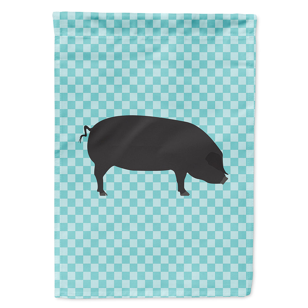 Devon Large Black Pig Blue Check Flag Canvas House Size BB8105CHF  the-store.com.