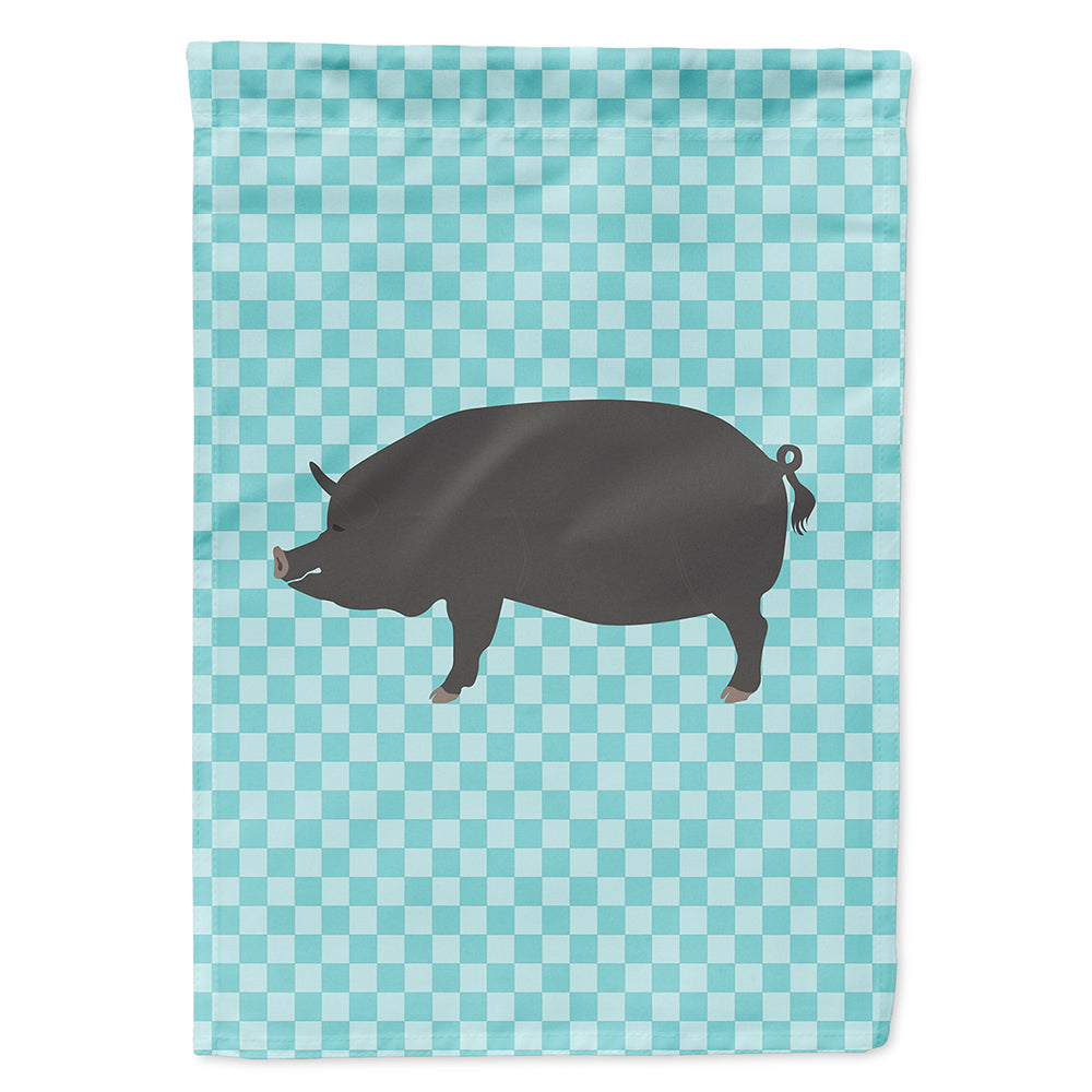 Berkshire Pig Blue Check Flag Canvas House Size BB8107CHF  the-store.com.