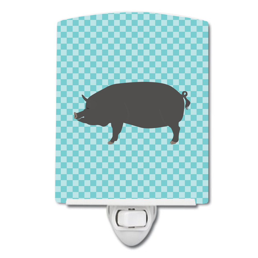 Berkshire Pig Blue Check Ceramic Night Light BB8107CNL - the-store.com