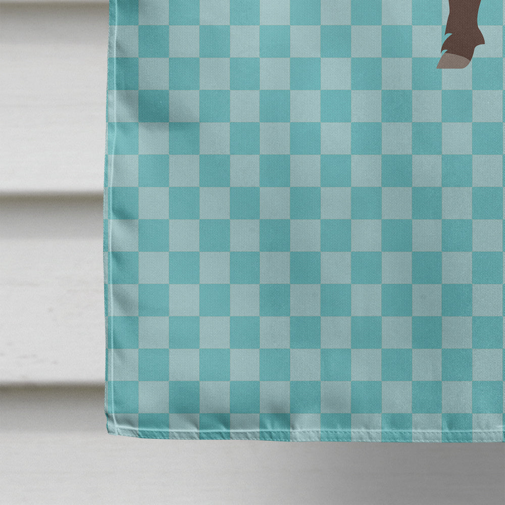 Wild Boar Pig Blue Check Flag Canvas House Size BB8110CHF  the-store.com.