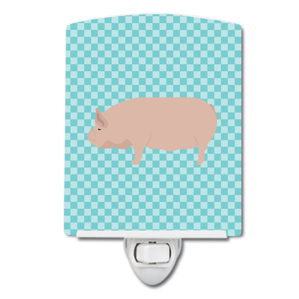 Welsh Pig Blue Check Ceramic Night Light BB8111CNL - the-store.com