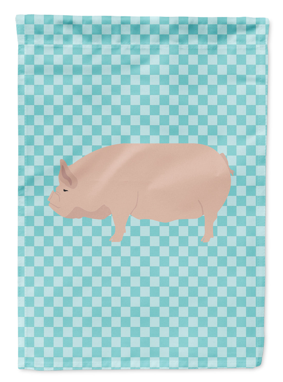 Welsh Pig Blue Check Flag Garden Size  the-store.com.