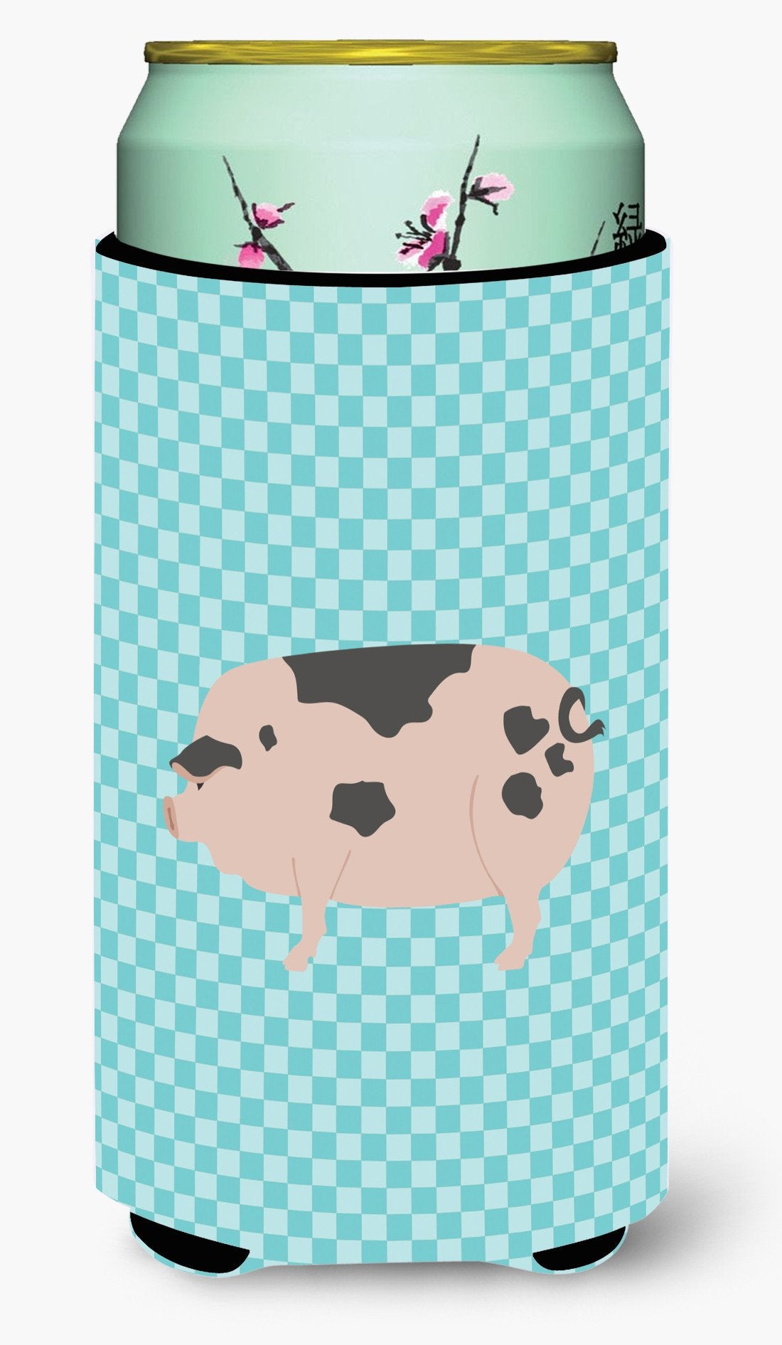 Gloucester Old Spot Pig Blue Check Tall Boy Beverage Insulator Hugger BB8114TBC by Caroline&#39;s Treasures