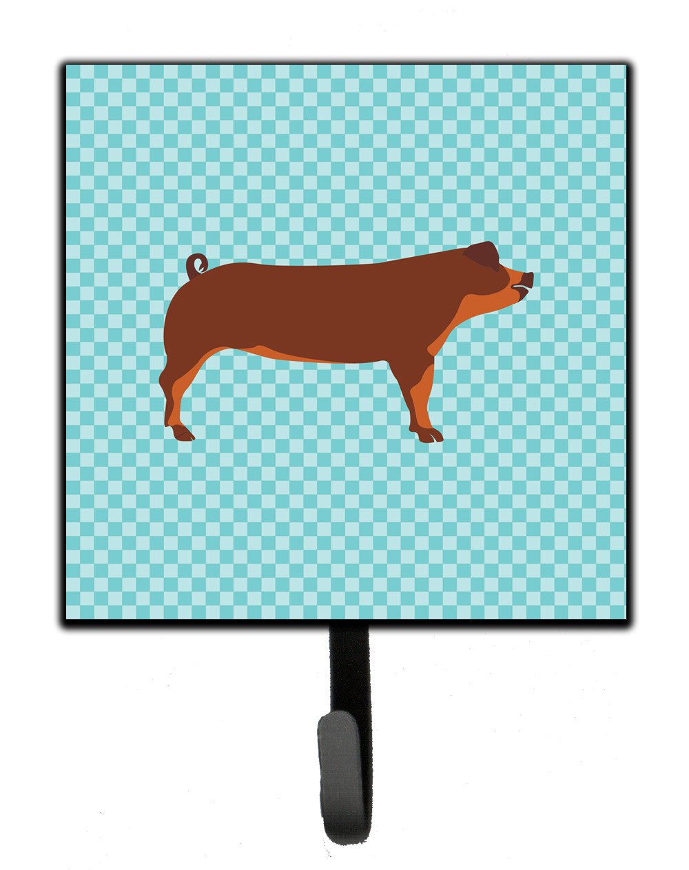 Duroc Pig Blue Check Leash or Key Holder BB8116SH4 by Caroline&#39;s Treasures