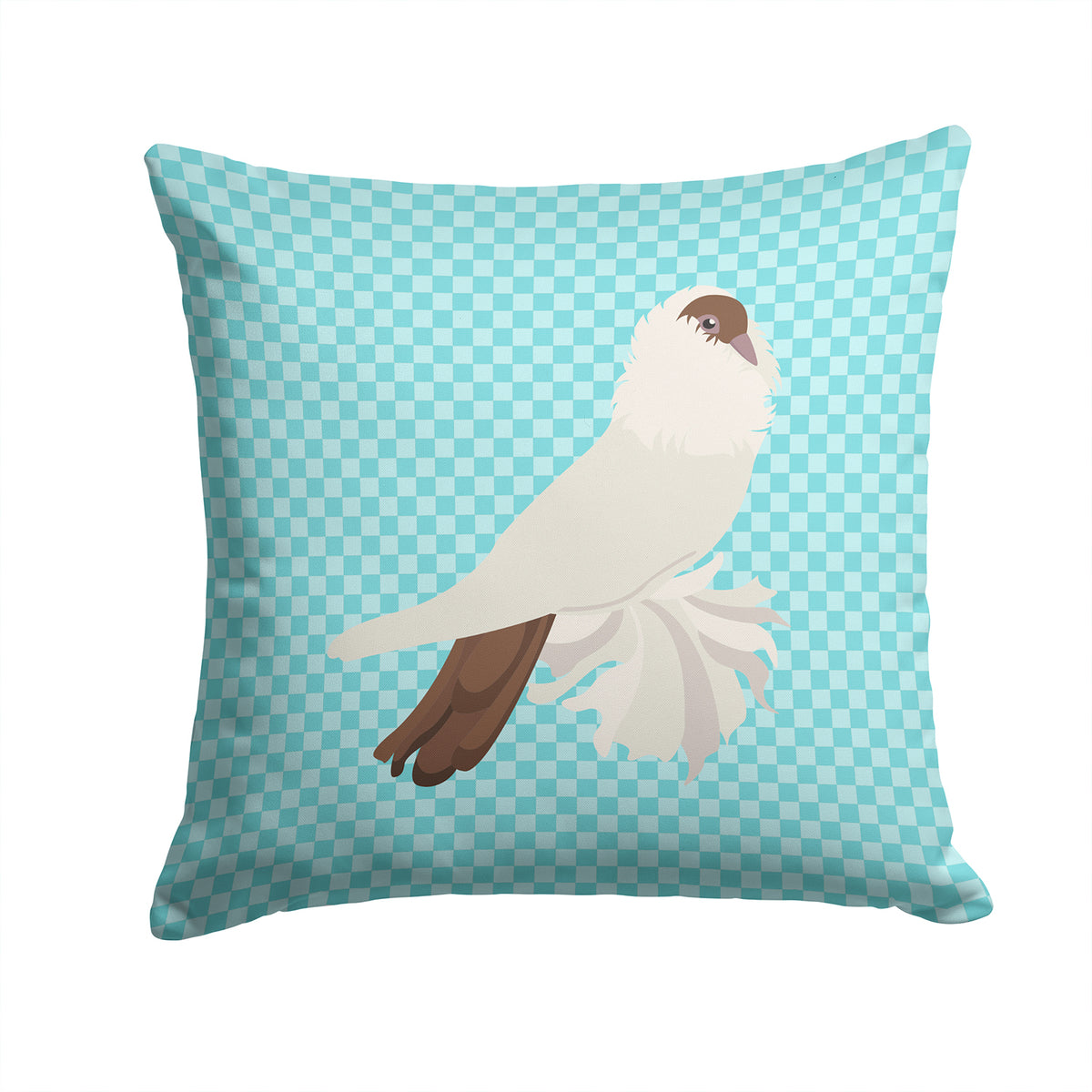 German Helmet Pigeon Blue Check Fabric Decorative Pillow BB8118PW1414 - the-store.com