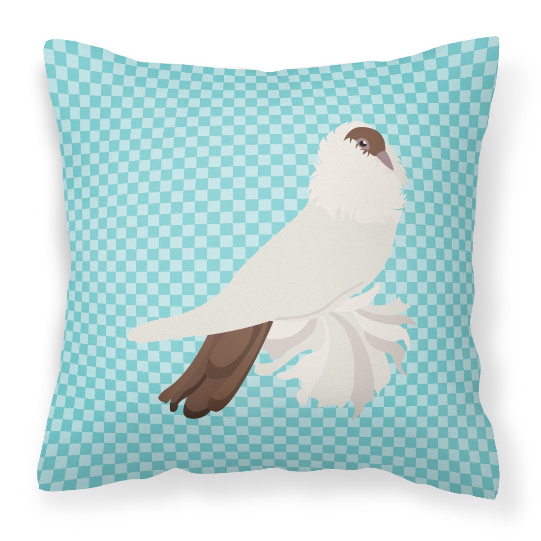 German Helmet Pigeon Blue Check Fabric Decorative Pillow BB8118PW1818 by Caroline's Treasures