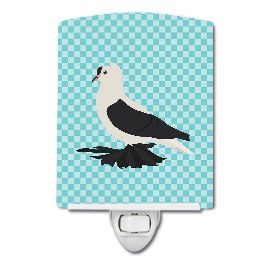 Saxon Fairy Swallow Pigeon Blue Check Ceramic Night Light BB8120CNL - the-store.com