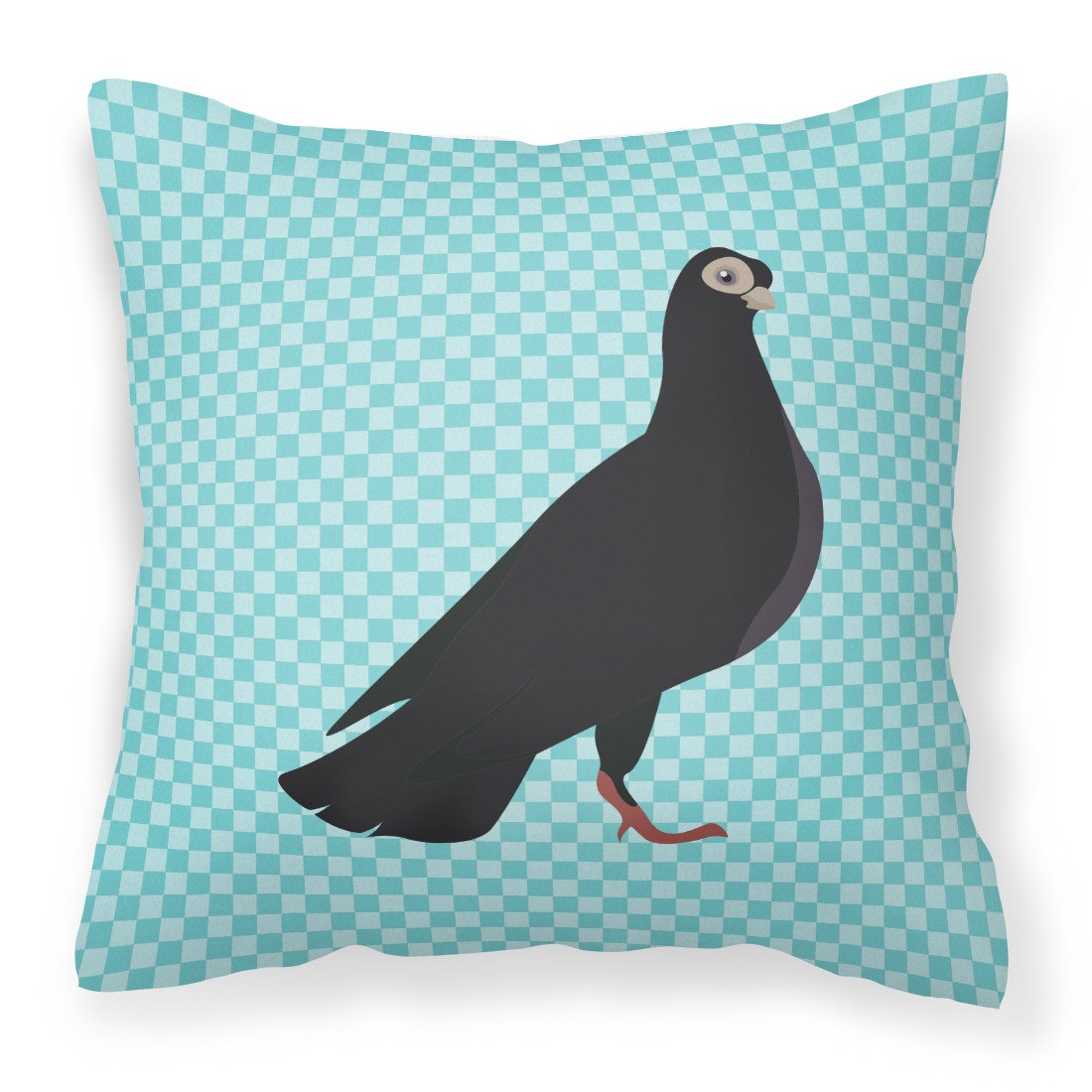 Budapest Highflyer Pigeon Blue Check Fabric Decorative Pillow BB8121PW1818 by Caroline's Treasures