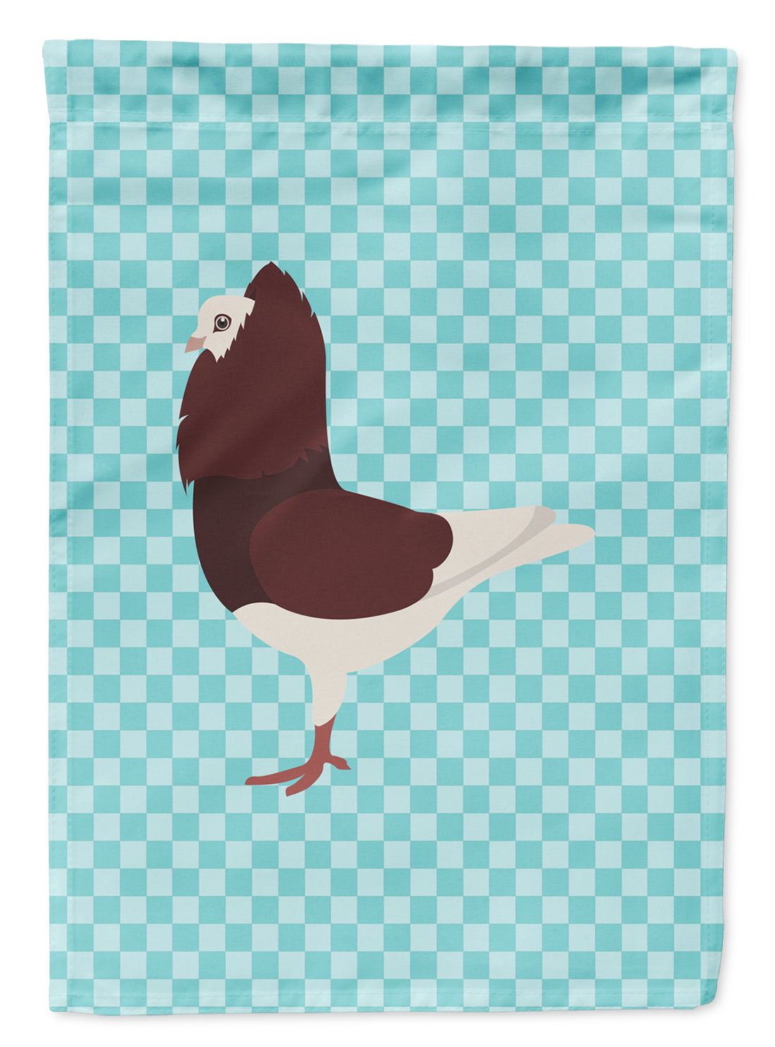 Capuchin Red Pigeon Blue Check Flag Garden Size  the-store.com.