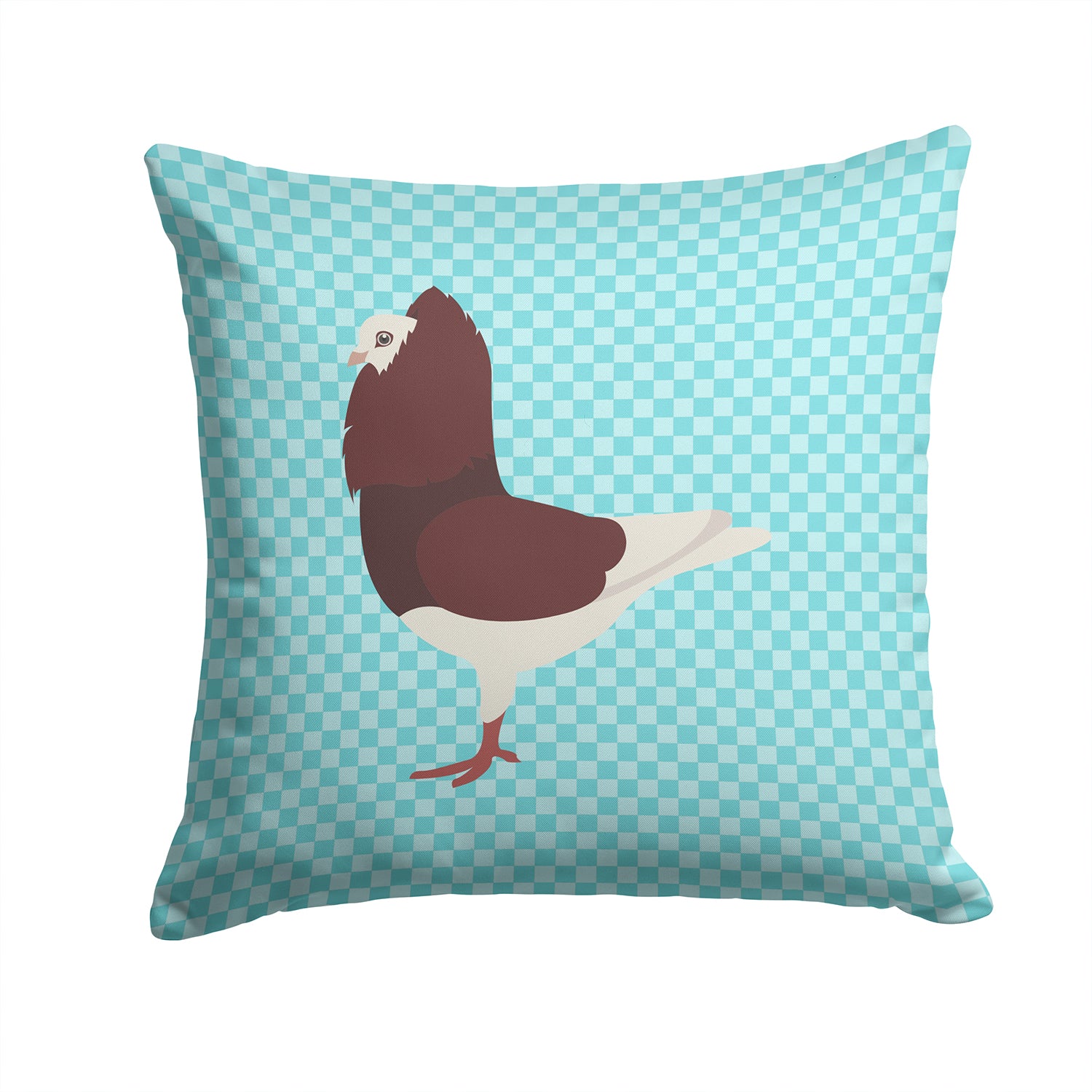 Capuchin Red Pigeon Blue Check Fabric Decorative Pillow BB8122PW1414 - the-store.com