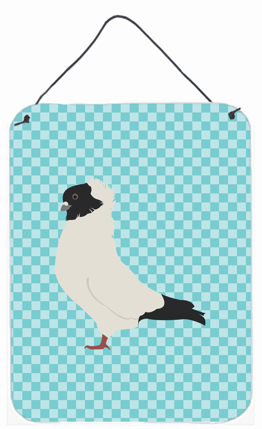 Nun Pigeon Blue Check Wall or Door Hanging Prints BB8126DS1216 by Caroline's Treasures