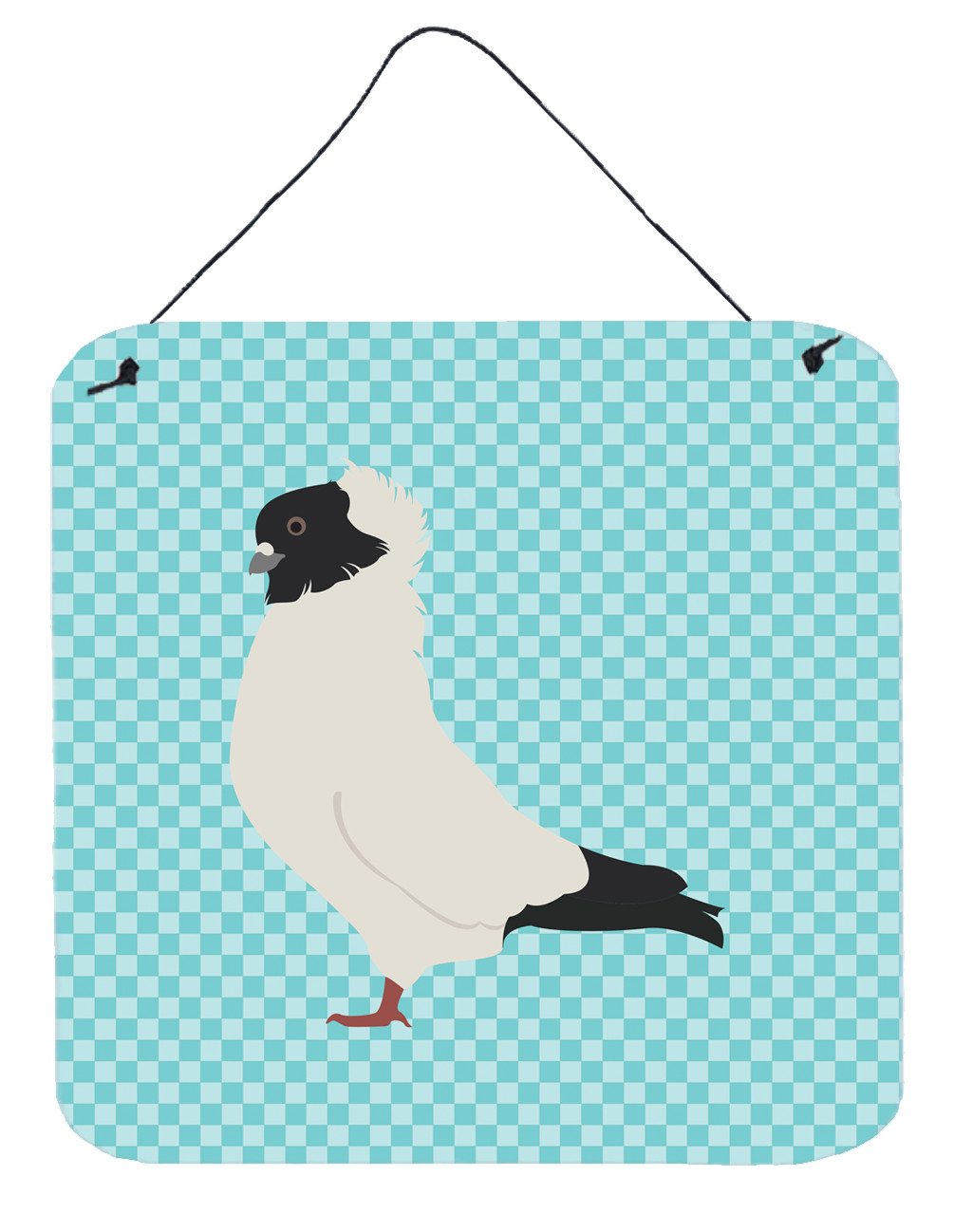 Nun Pigeon Blue Check Wall or Door Hanging Prints BB8126DS66 by Caroline&#39;s Treasures