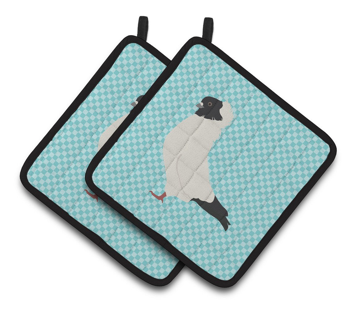 Nun Pigeon Blue Check Pair of Pot Holders BB8126PTHD by Caroline's Treasures