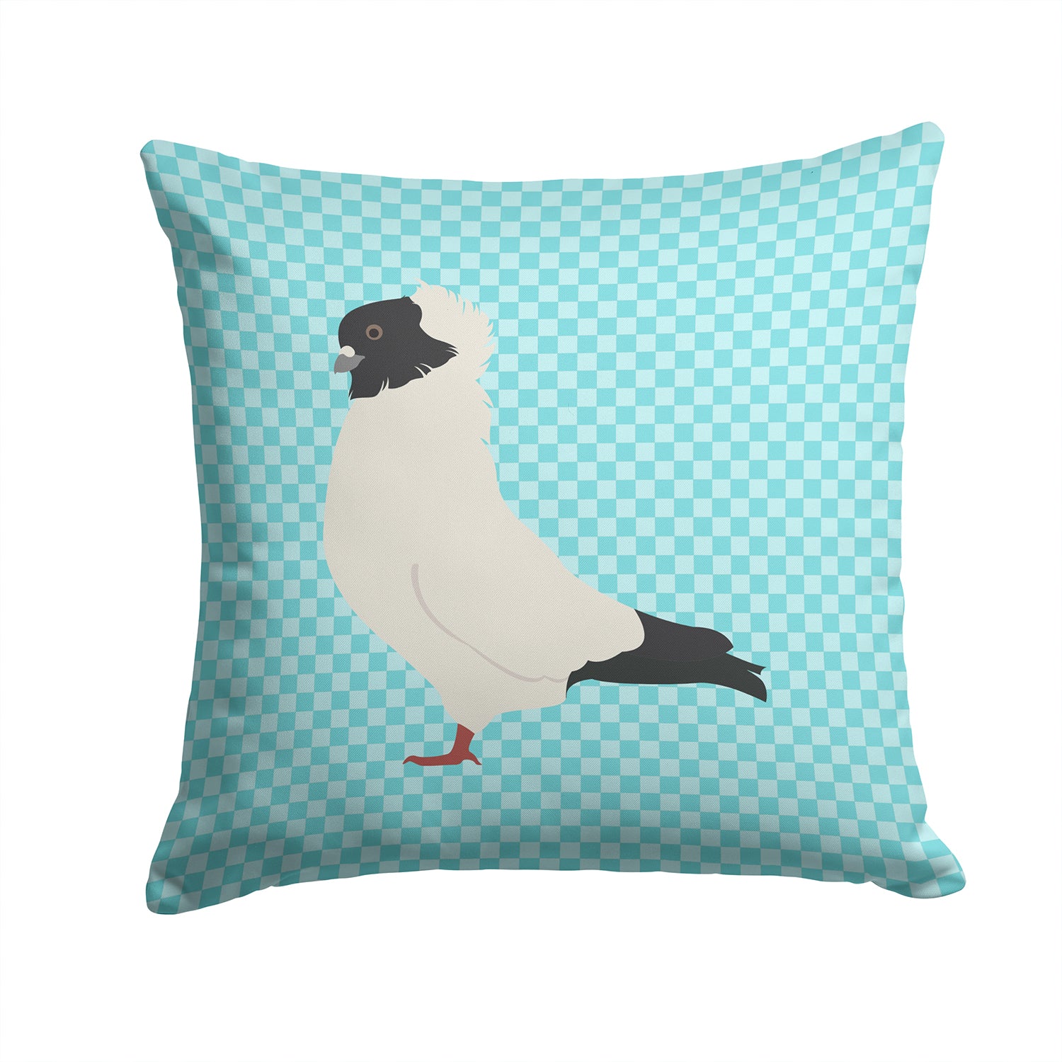 Nun Pigeon Blue Check Fabric Decorative Pillow BB8126PW1414 - the-store.com