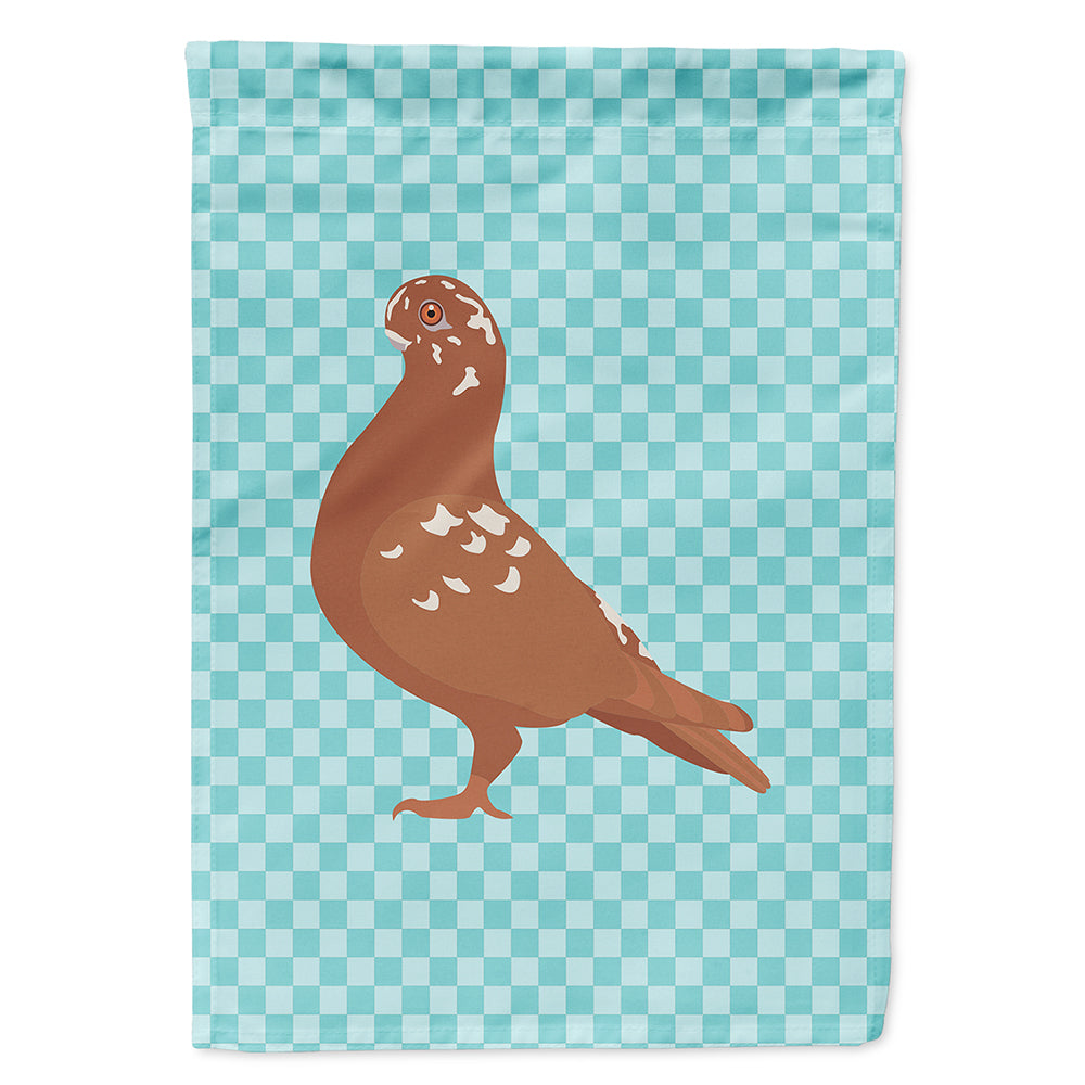 African Owl Pigeon Blue Check Flag Canvas House Size BB8127CHF  the-store.com.
