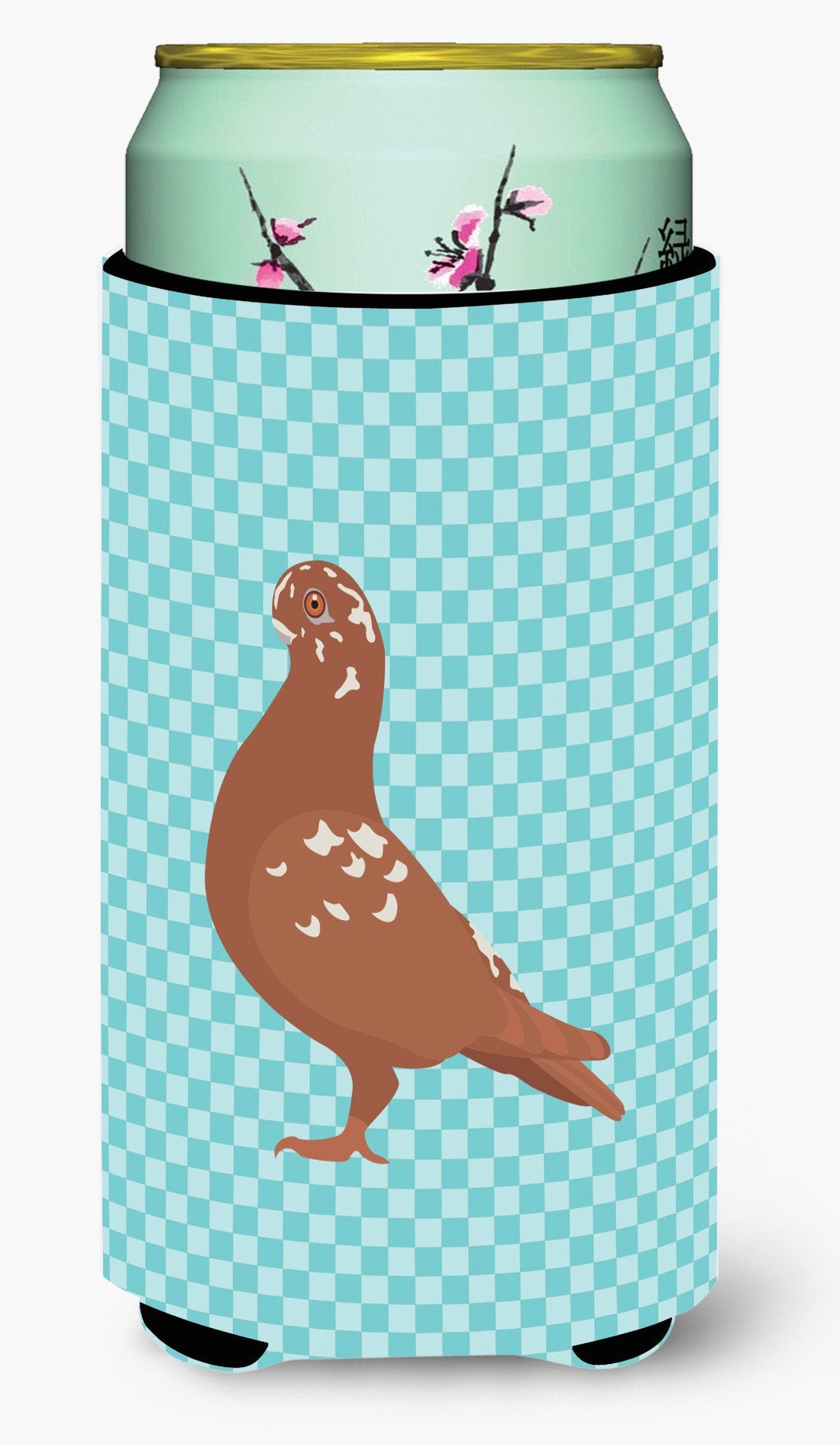 African Owl Pigeon Blue Check Tall Boy Beverage Insulator Hugger BB8127TBC by Caroline's Treasures