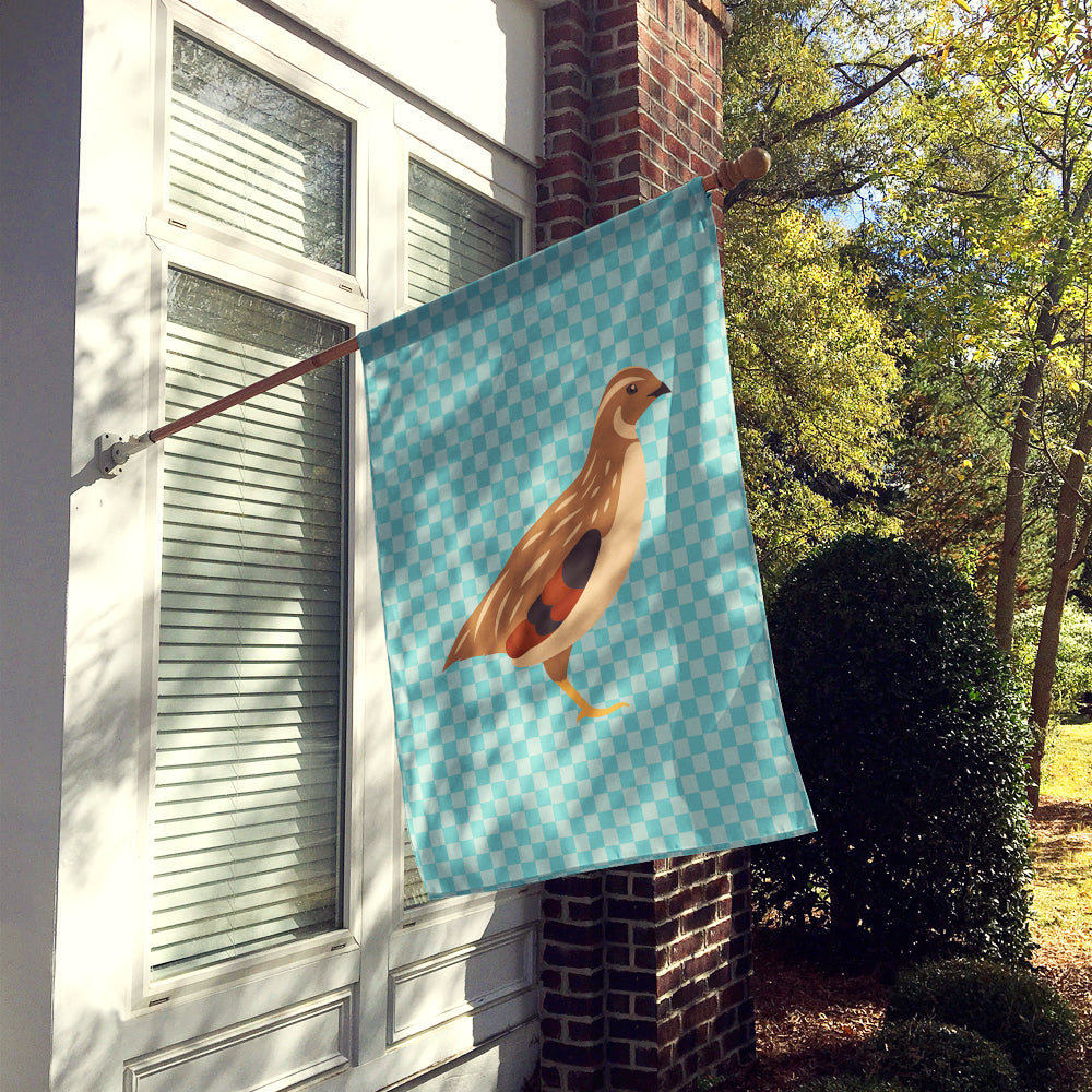 Golden Phoenix Quail Blue Check Flag Canvas House Size BB8129CHF  the-store.com.