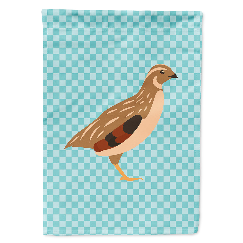 Golden Phoenix Quail Blue Check Flag Canvas House Size BB8129CHF  the-store.com.