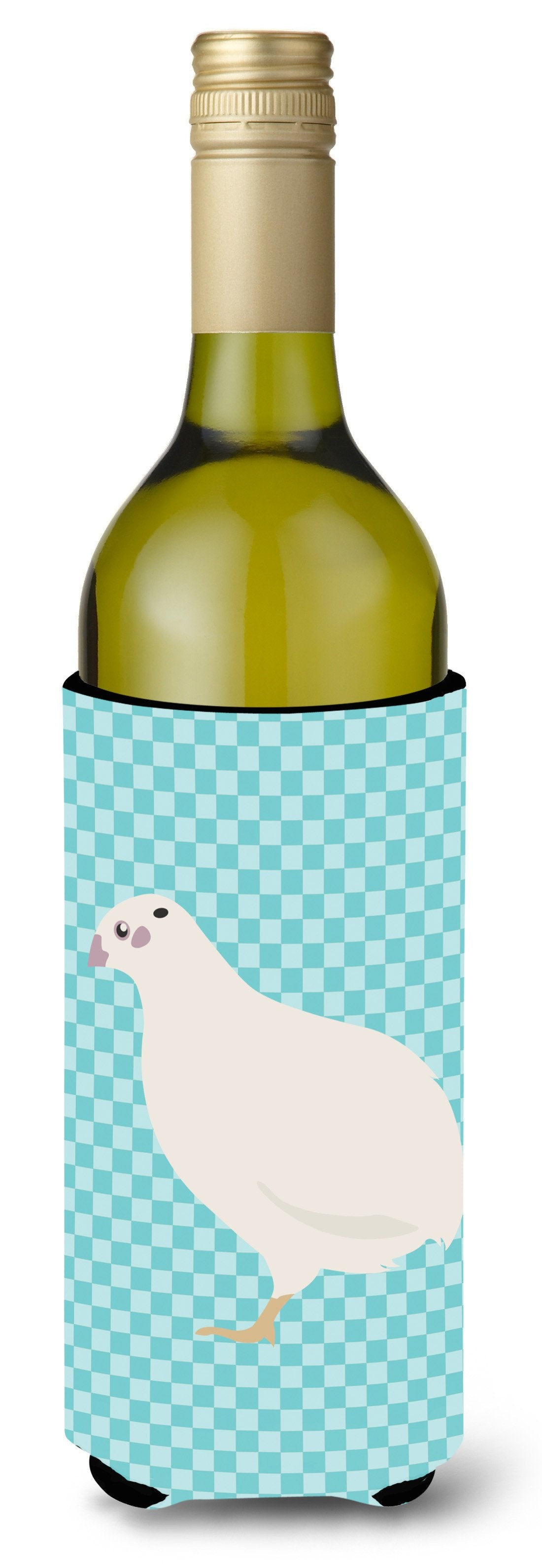 Texas Quail Blue Check Wine Bottle Beverge Insulator Hugger BB8131LITERK by Caroline&#39;s Treasures