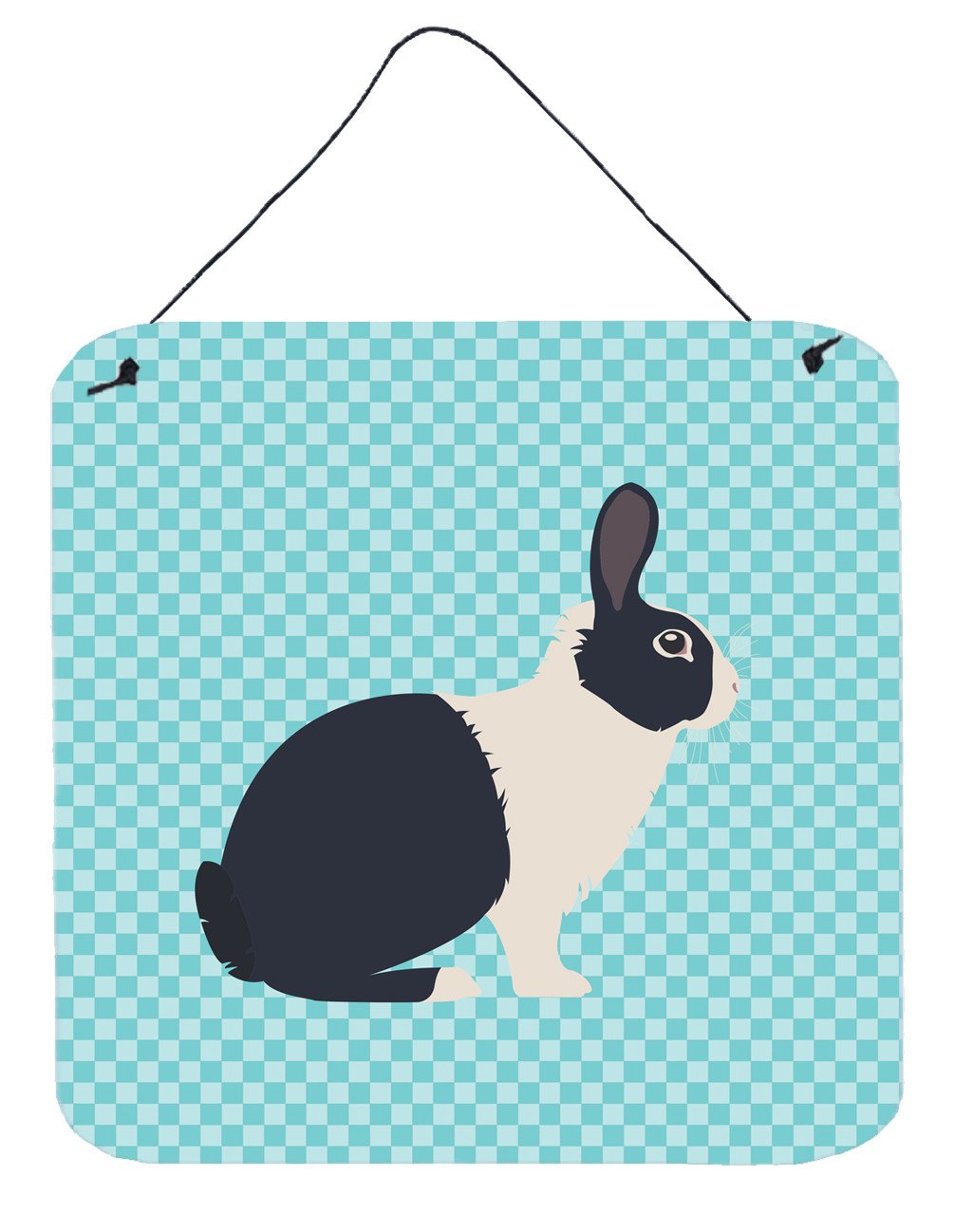 Dutch Rabbit Blue Check Wall or Door Hanging Prints BB8132DS66 by Caroline&#39;s Treasures