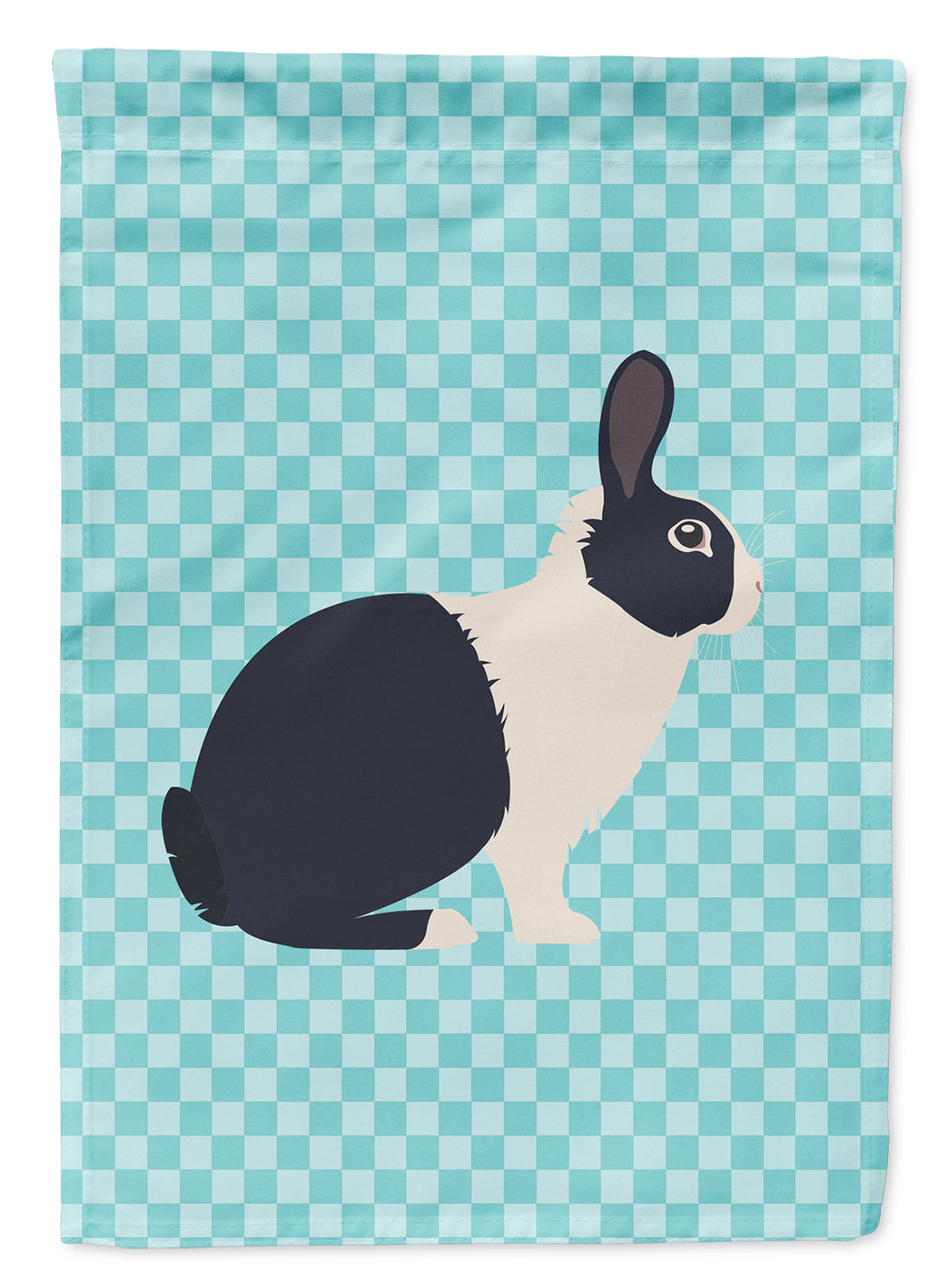 Dutch Rabbit Blue Check Flag Garden Size  the-store.com.