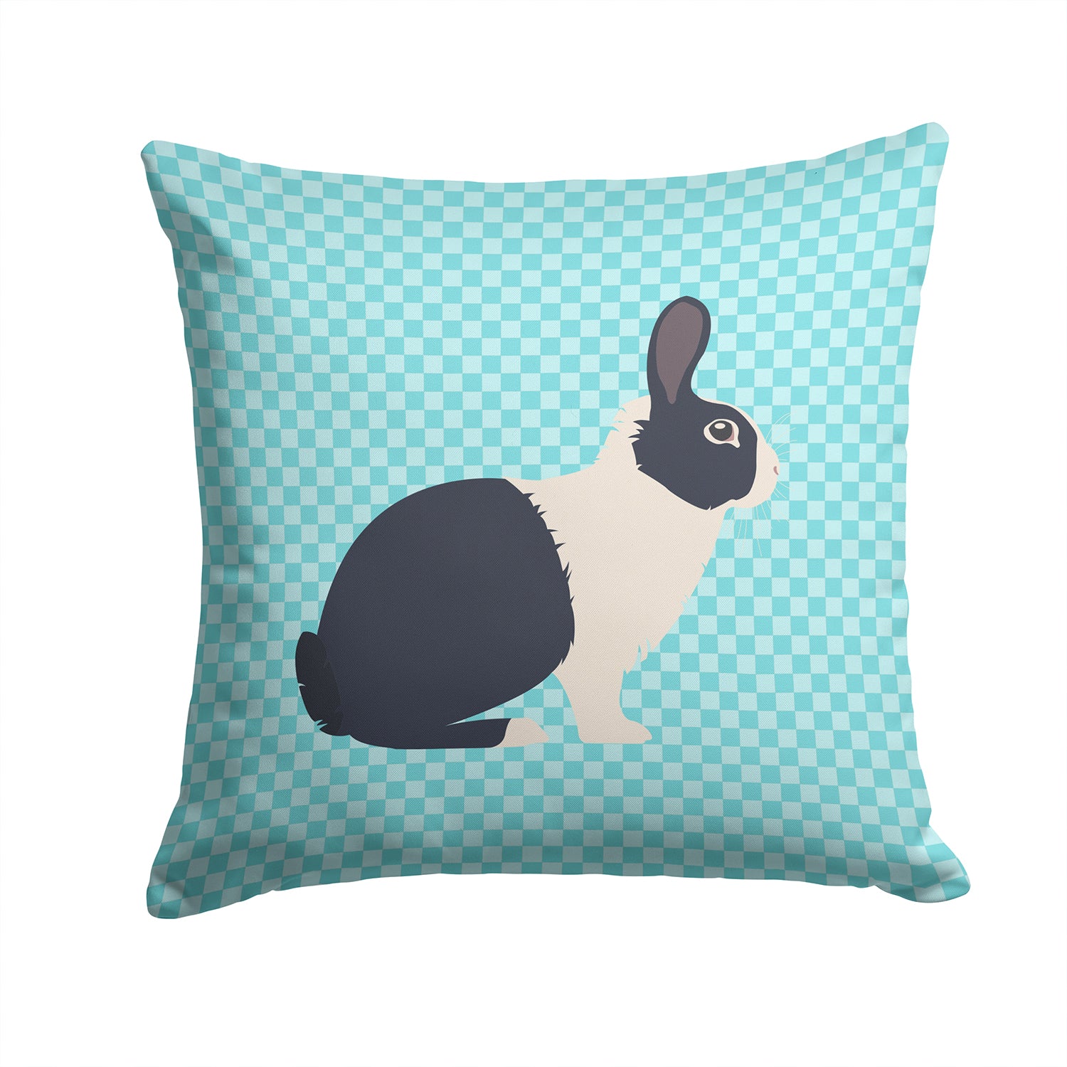 Dutch Rabbit Blue Check Fabric Decorative Pillow BB8132PW1414 - the-store.com