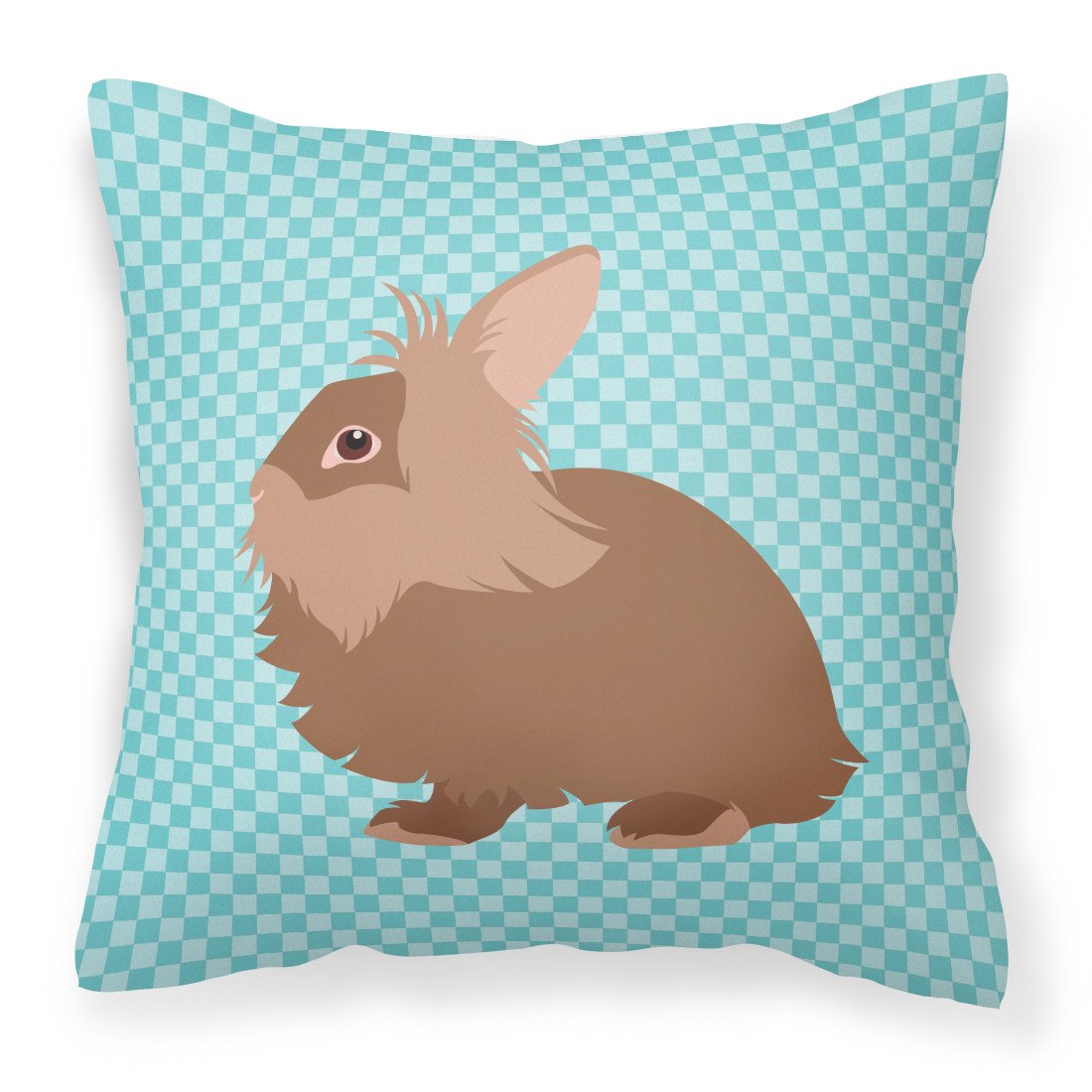 Lionhead Rabbit Blue Check Fabric Decorative Pillow BB8134PW1818 by Caroline&#39;s Treasures