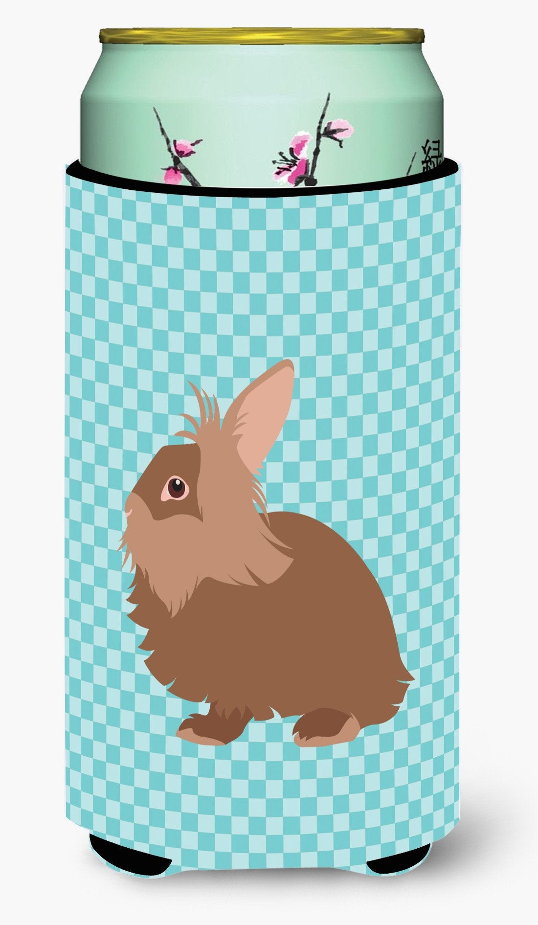 Lionhead Rabbit Blue Check Tall Boy Beverage Insulator Hugger BB8134TBC by Caroline's Treasures