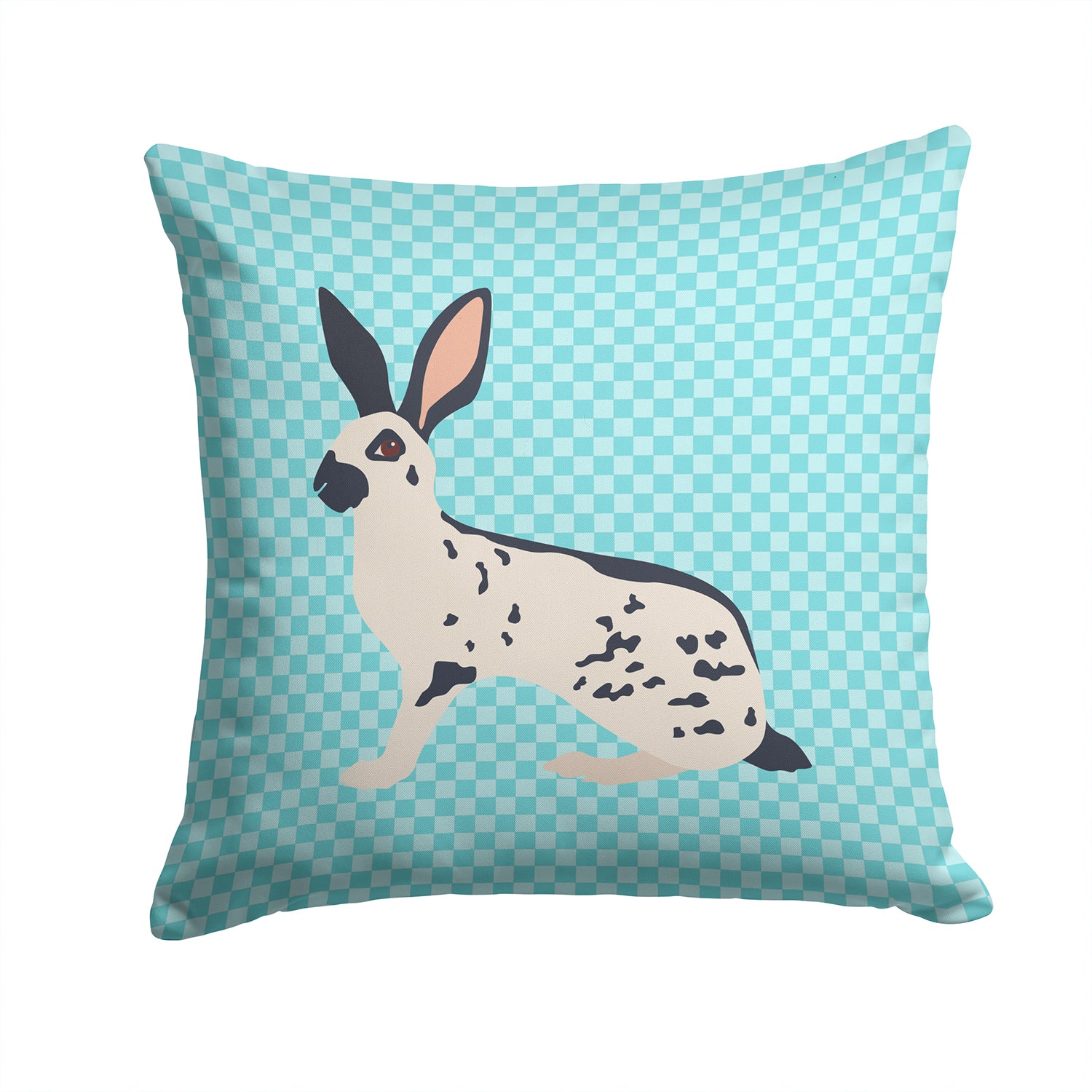 English Spot Rabbit Blue Check Fabric Decorative Pillow BB8135PW1414 - the-store.com