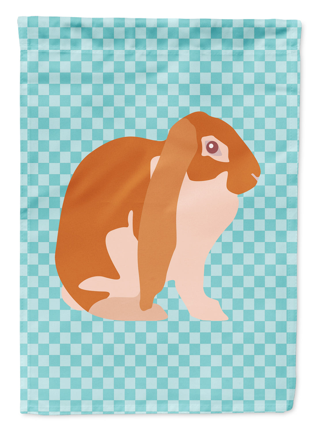 English Lop Rabbit Blue Check Flag Garden Size  the-store.com.