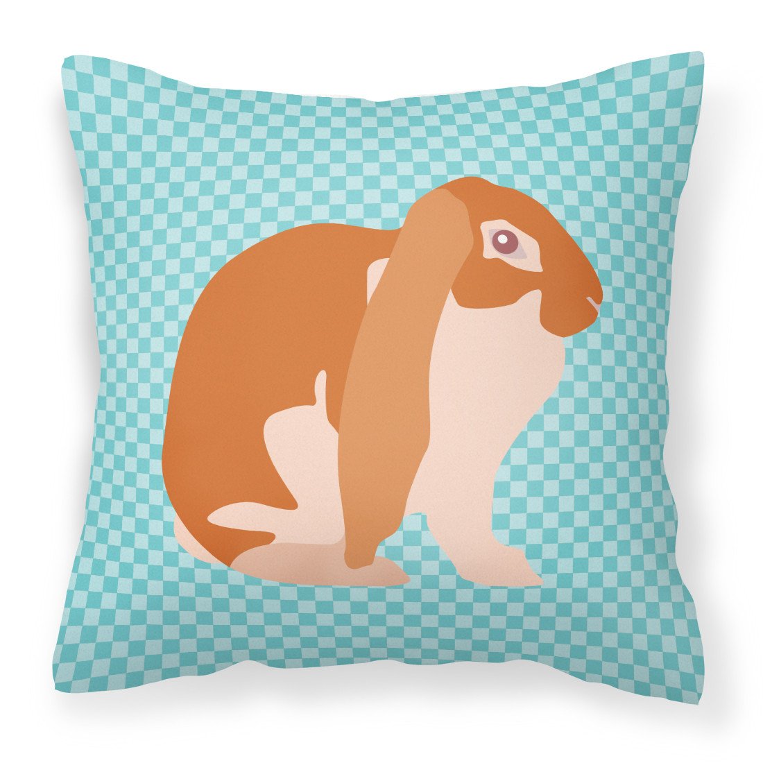 English Lop Rabbit Blue Check Fabric Decorative Pillow BB8136PW1818 by Caroline's Treasures