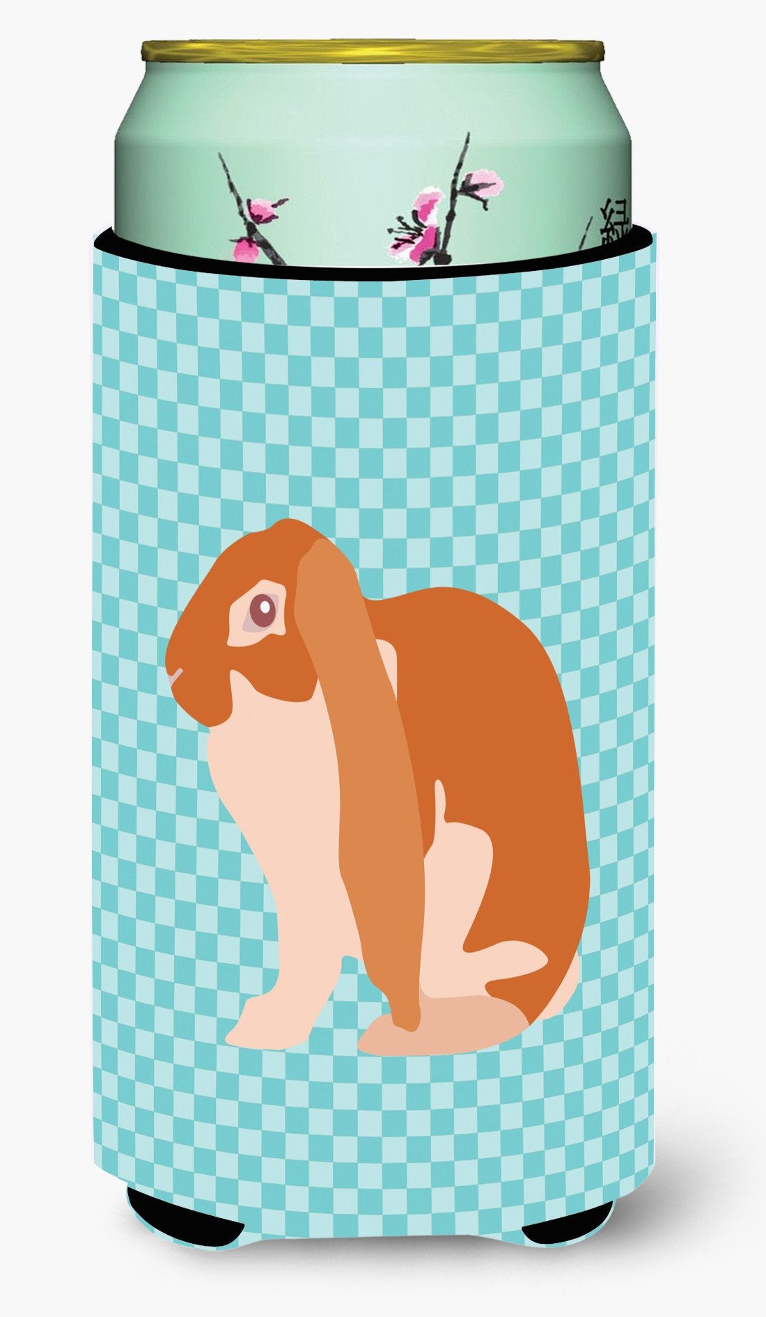 English Lop Rabbit Blue Check Tall Boy Beverage Insulator Hugger BB8136TBC by Caroline's Treasures