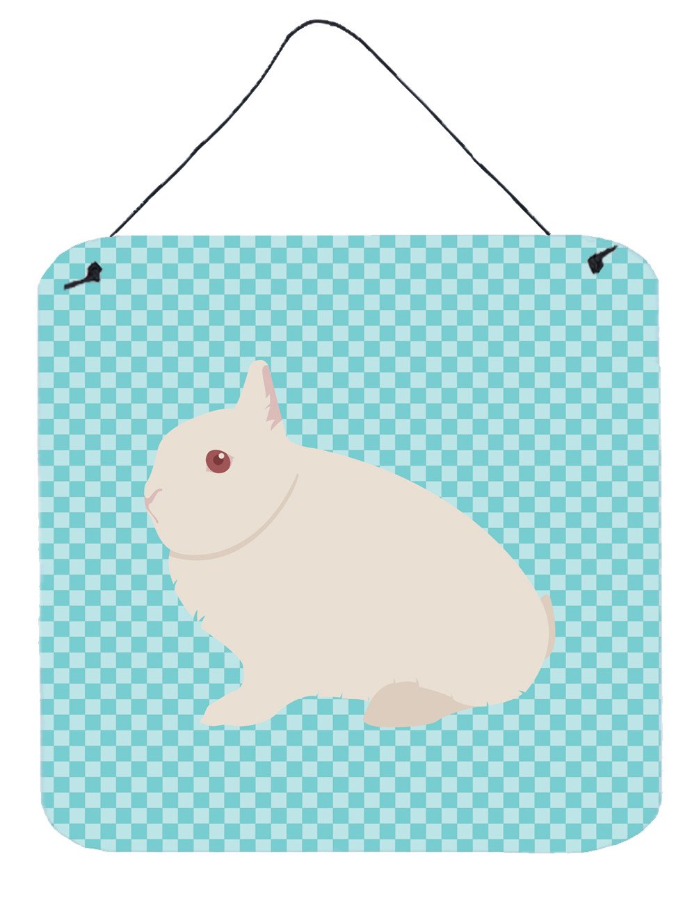 Hermelin Rabbit Blue Check Wall or Door Hanging Prints BB8138DS66 by Caroline&#39;s Treasures