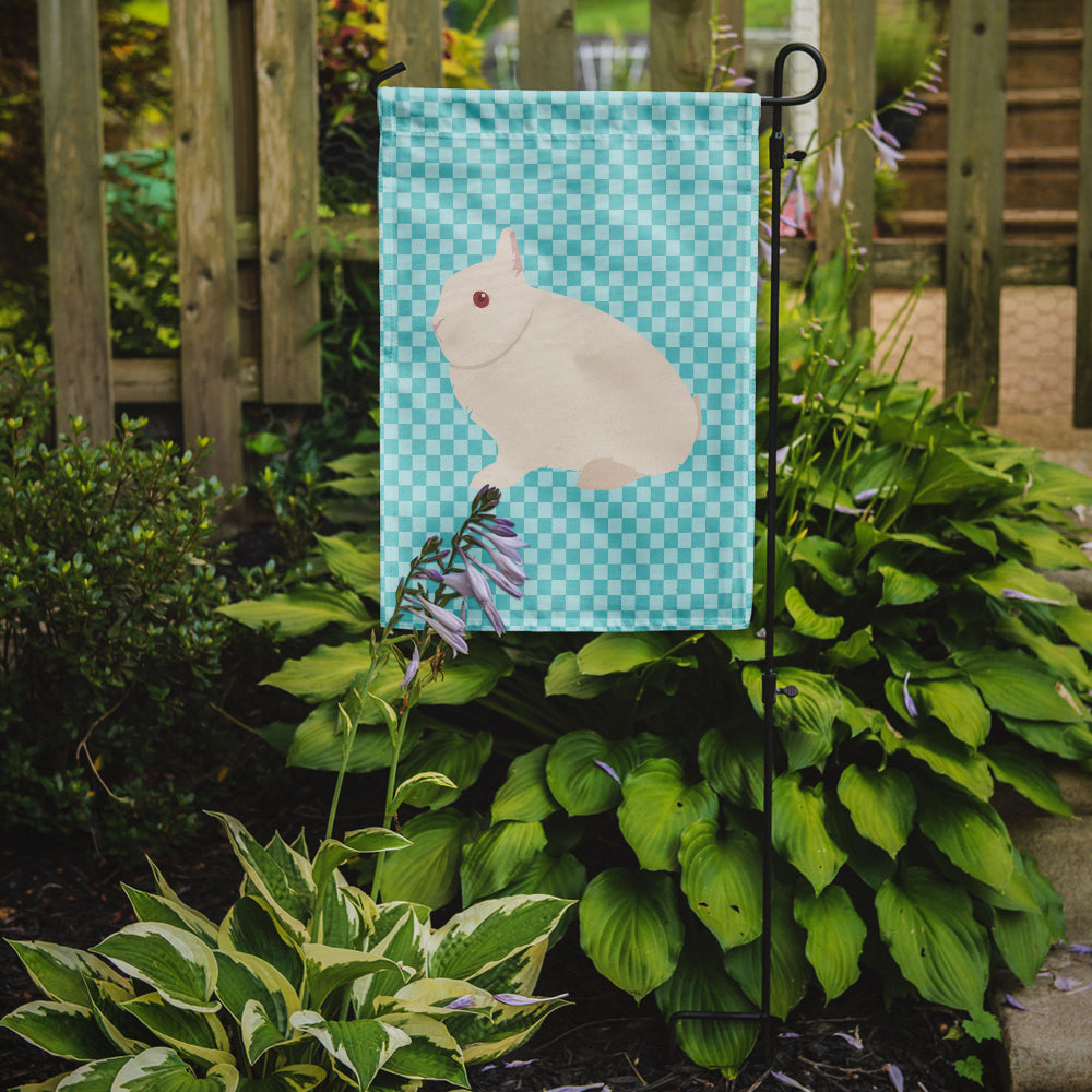 Hermelin Rabbit Blue Check Flag Garden Size  the-store.com.