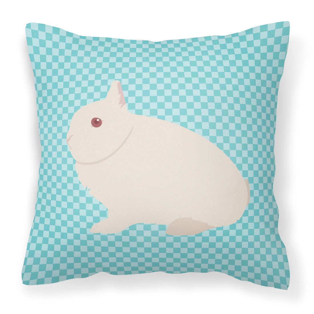 Hermelin Rabbit Blue Check Fabric Decorative Pillow BB8138PW1818 by Caroline's Treasures